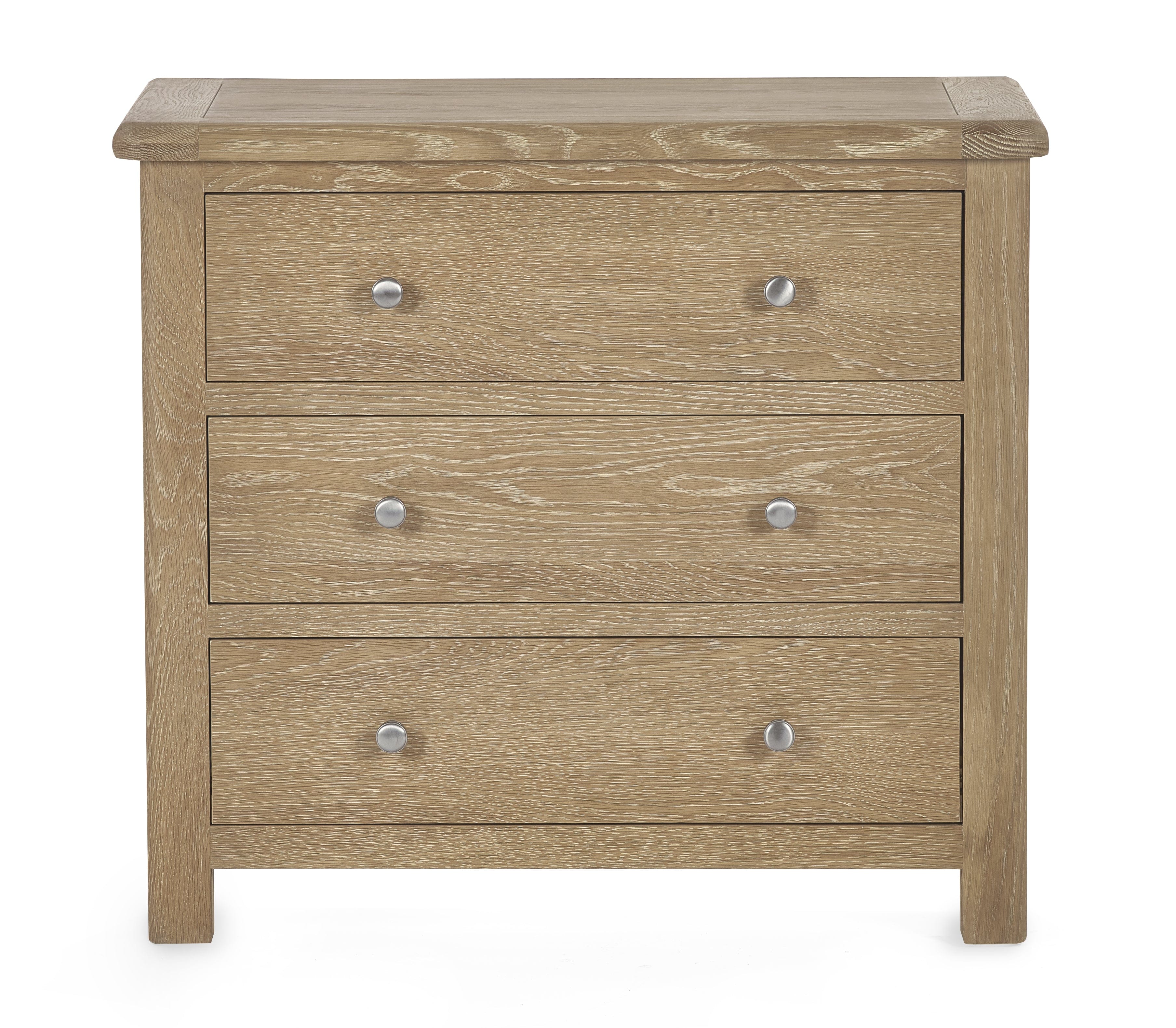 Memphis Limed Oak 3 Drawer Chest – Julian Bowen, view 6