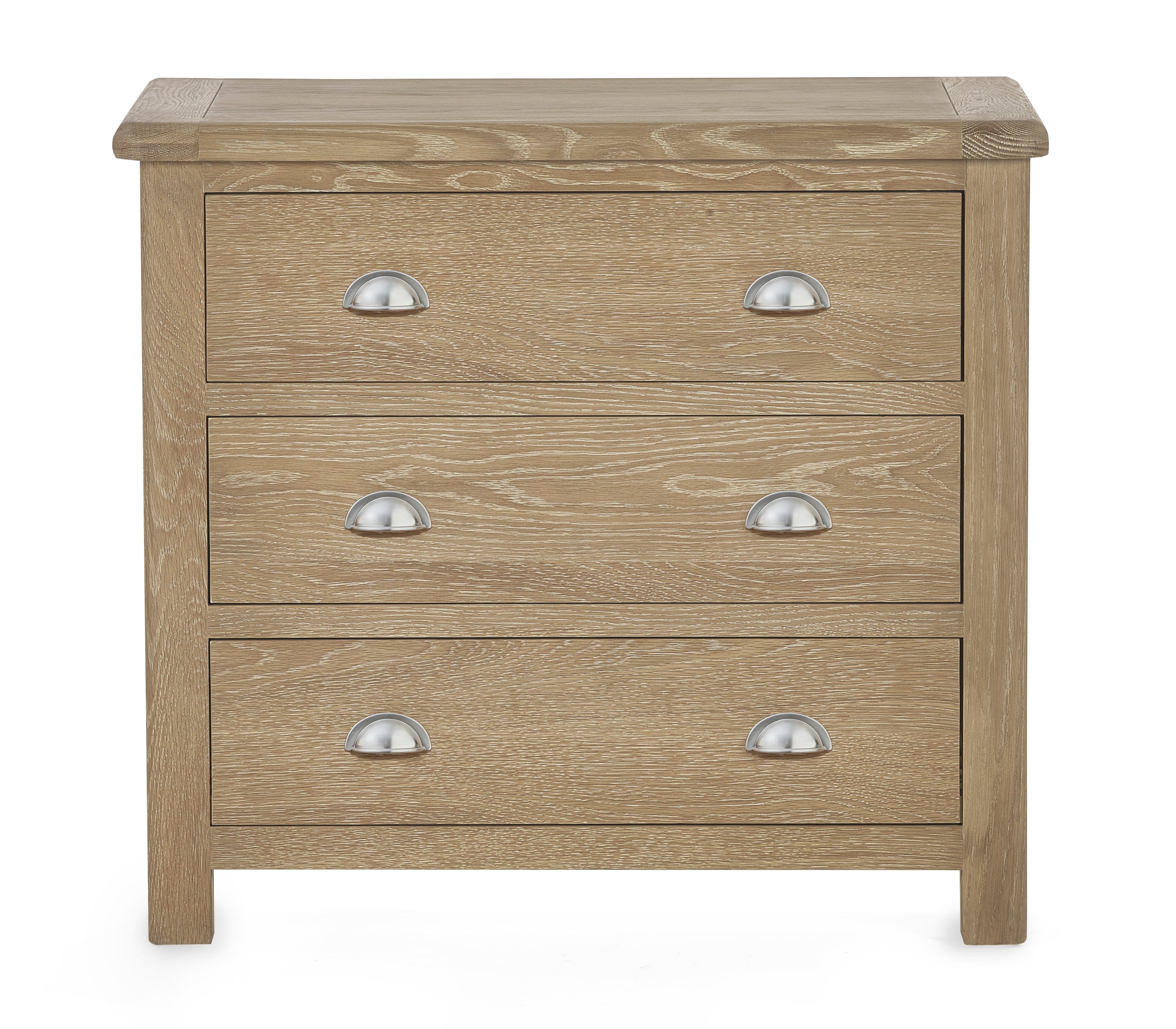 Memphis Limed Oak 3 Drawer Chest – Julian Bowen, view 5