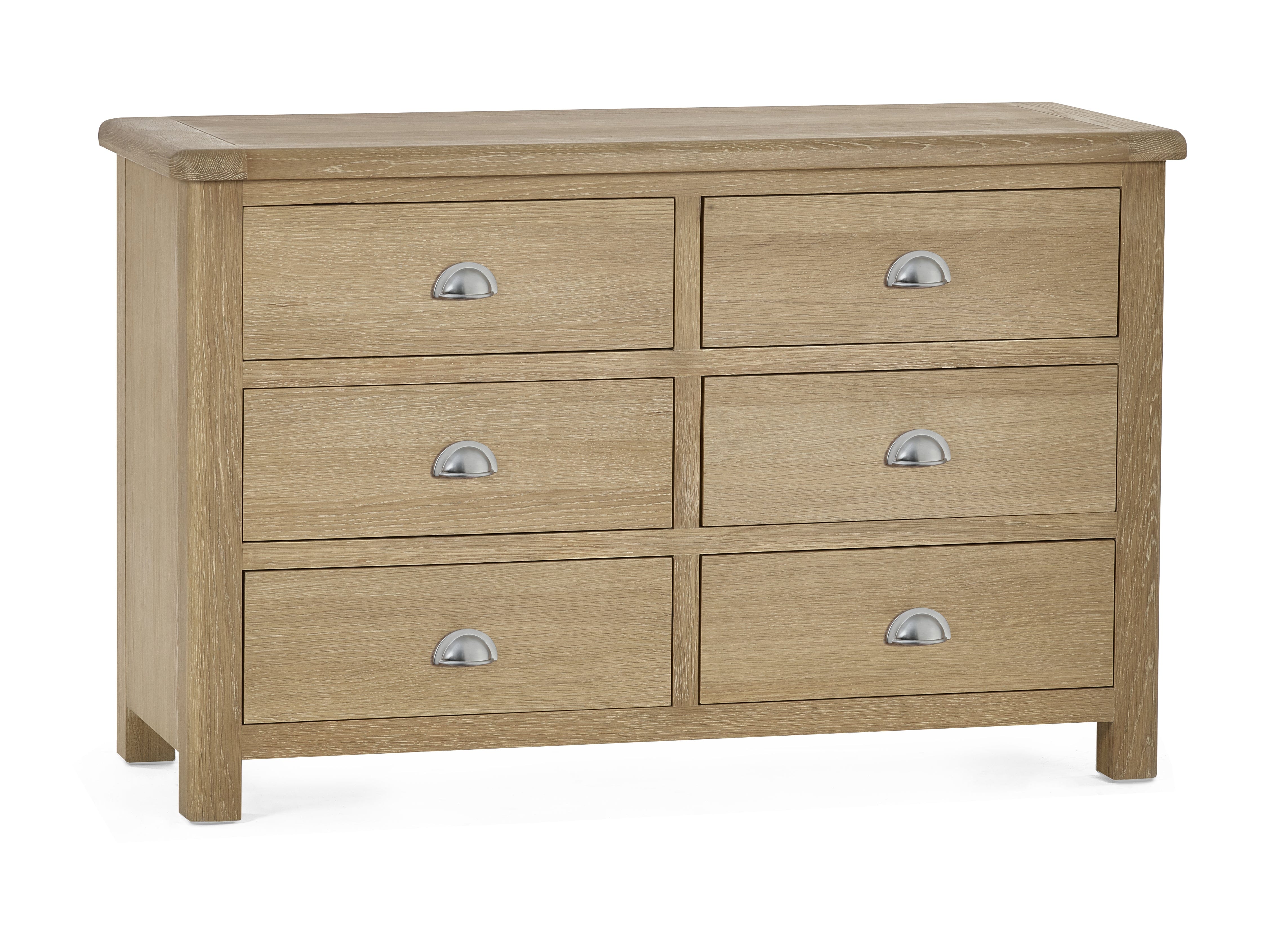 Memphis Limed Oak 6 Drawer Wide Chest – Julian Bowen