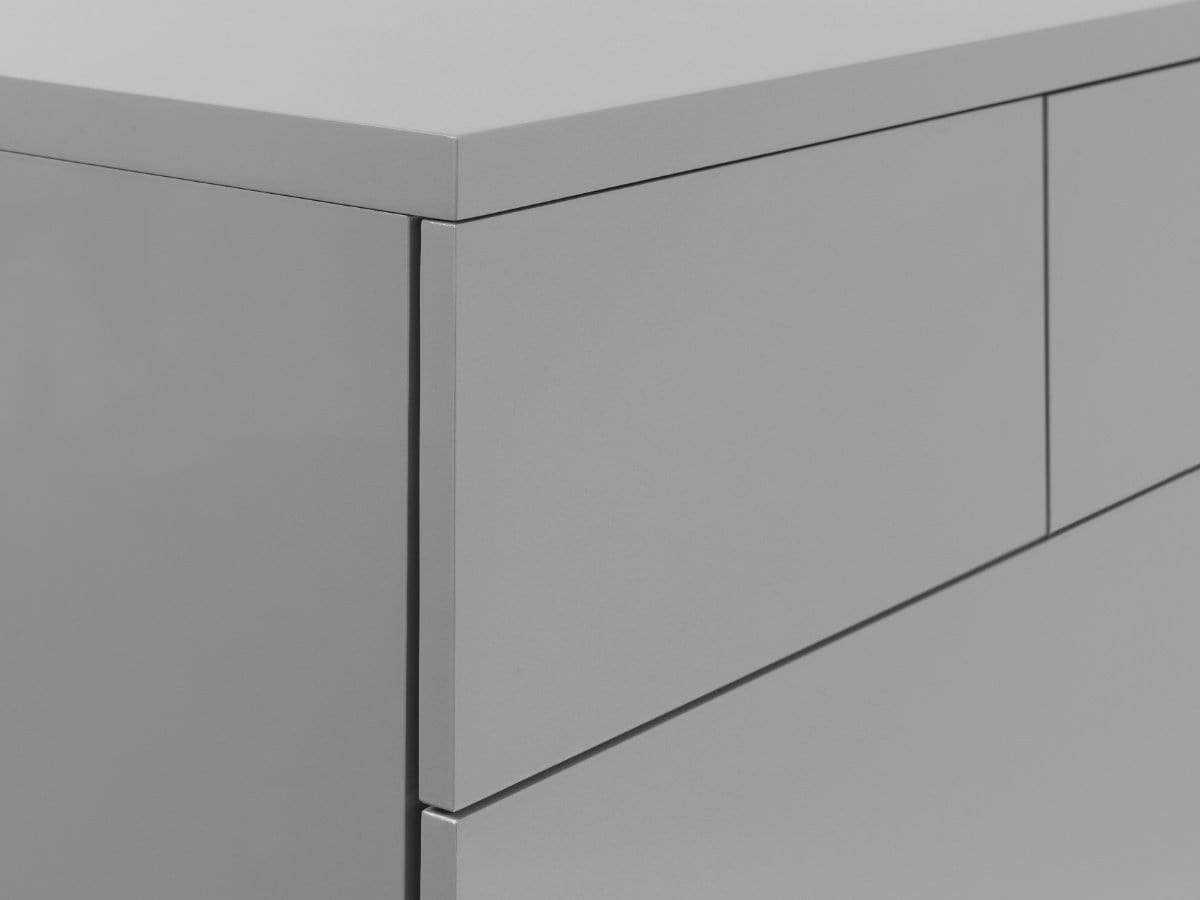 Julian Bowen Chest Of Drawers Monaco 6 Drw Wide Chest - Grey Gloss Bed Kings