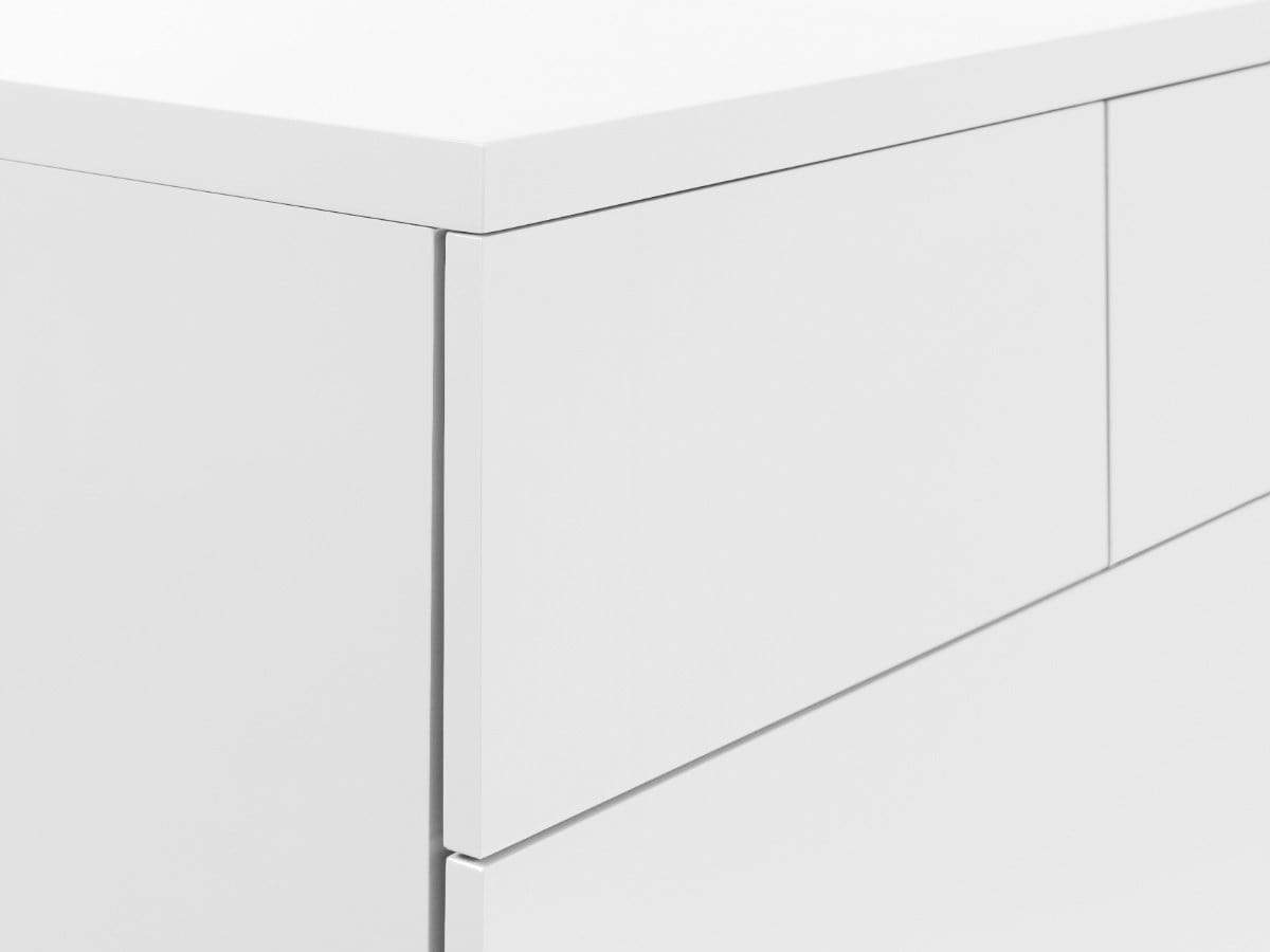 Julian Bowen Chest Of Drawers Monaco 6 Drw Wide Chest - White Gloss Bed Kings