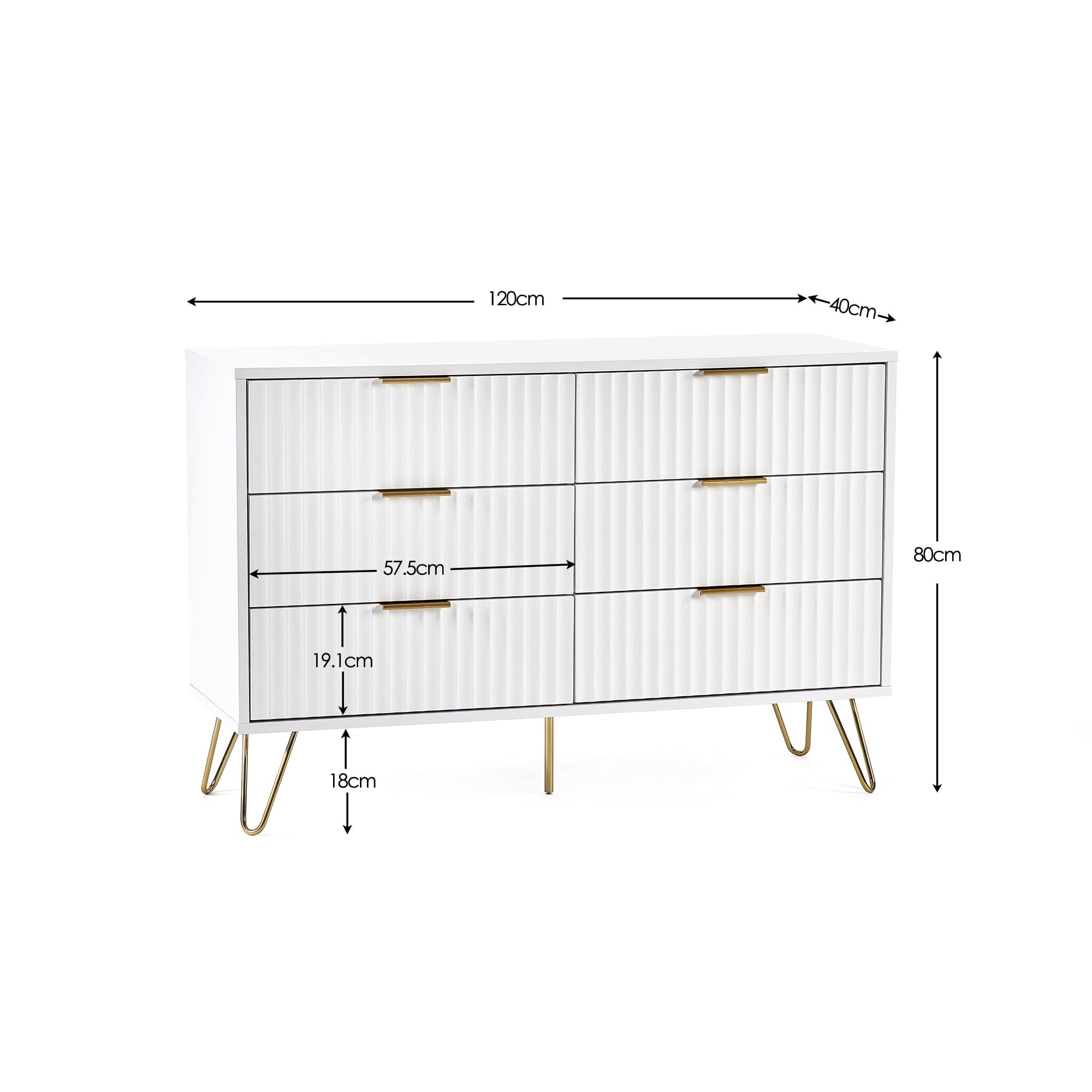 Murano 6 Drawer Chest - Matt White – Julian Bowen