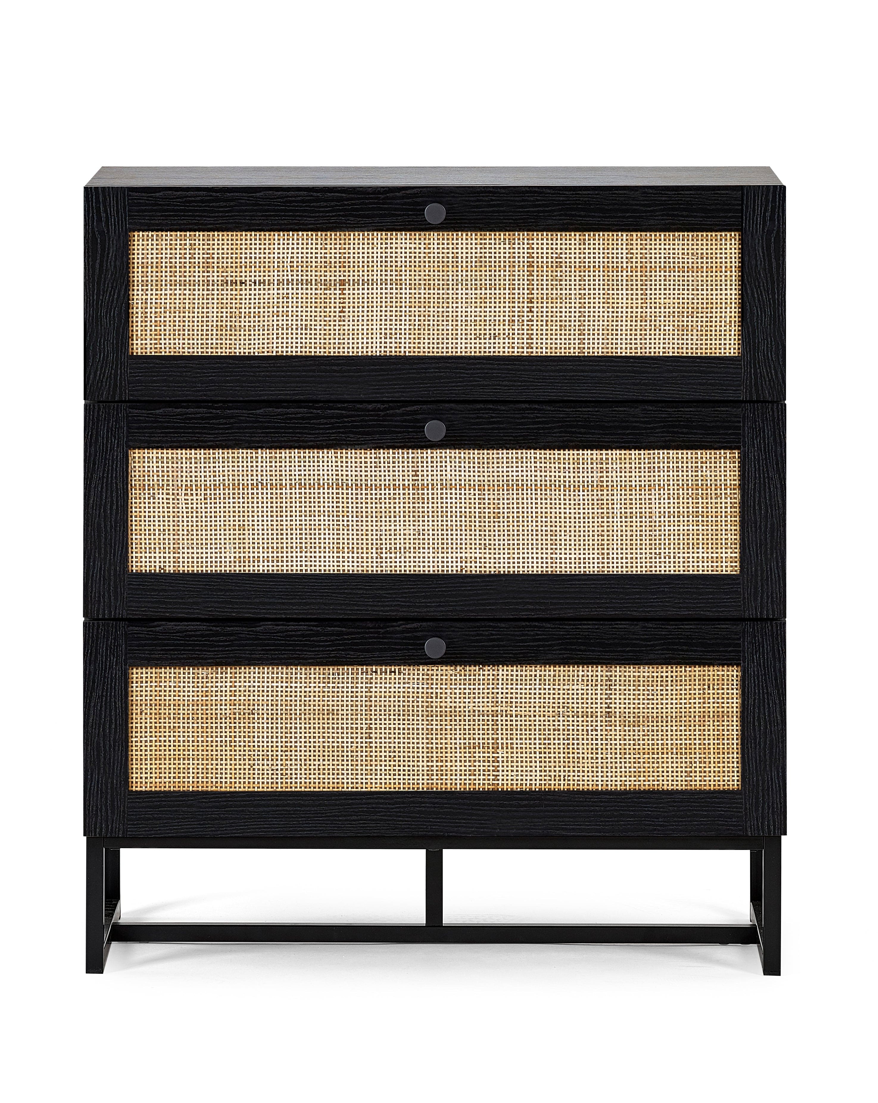 Padstow 3 Drawer Chest - Black – Julian Bowen, view 3