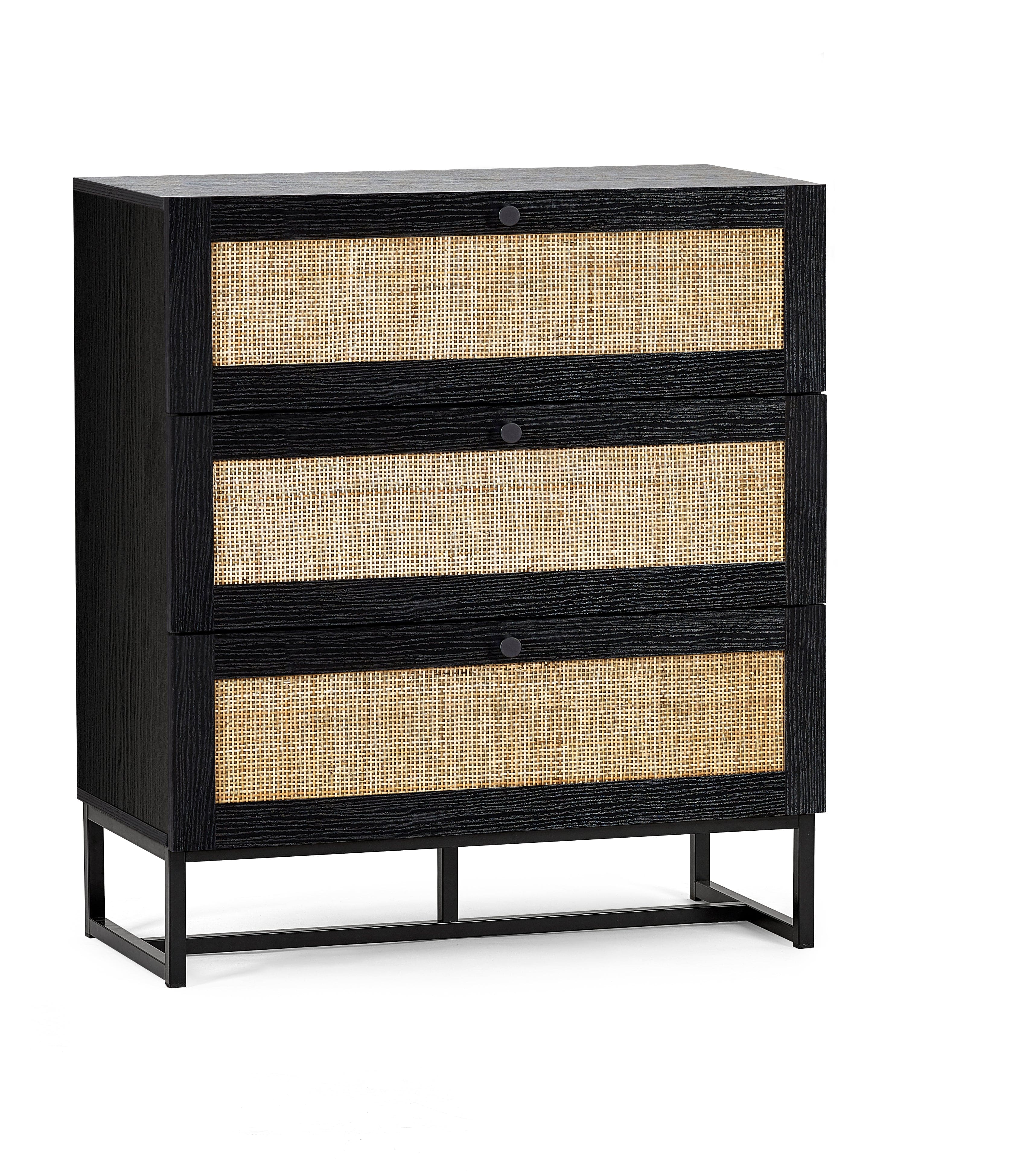 Padstow 3 Drawer Chest - Black – Julian Bowen