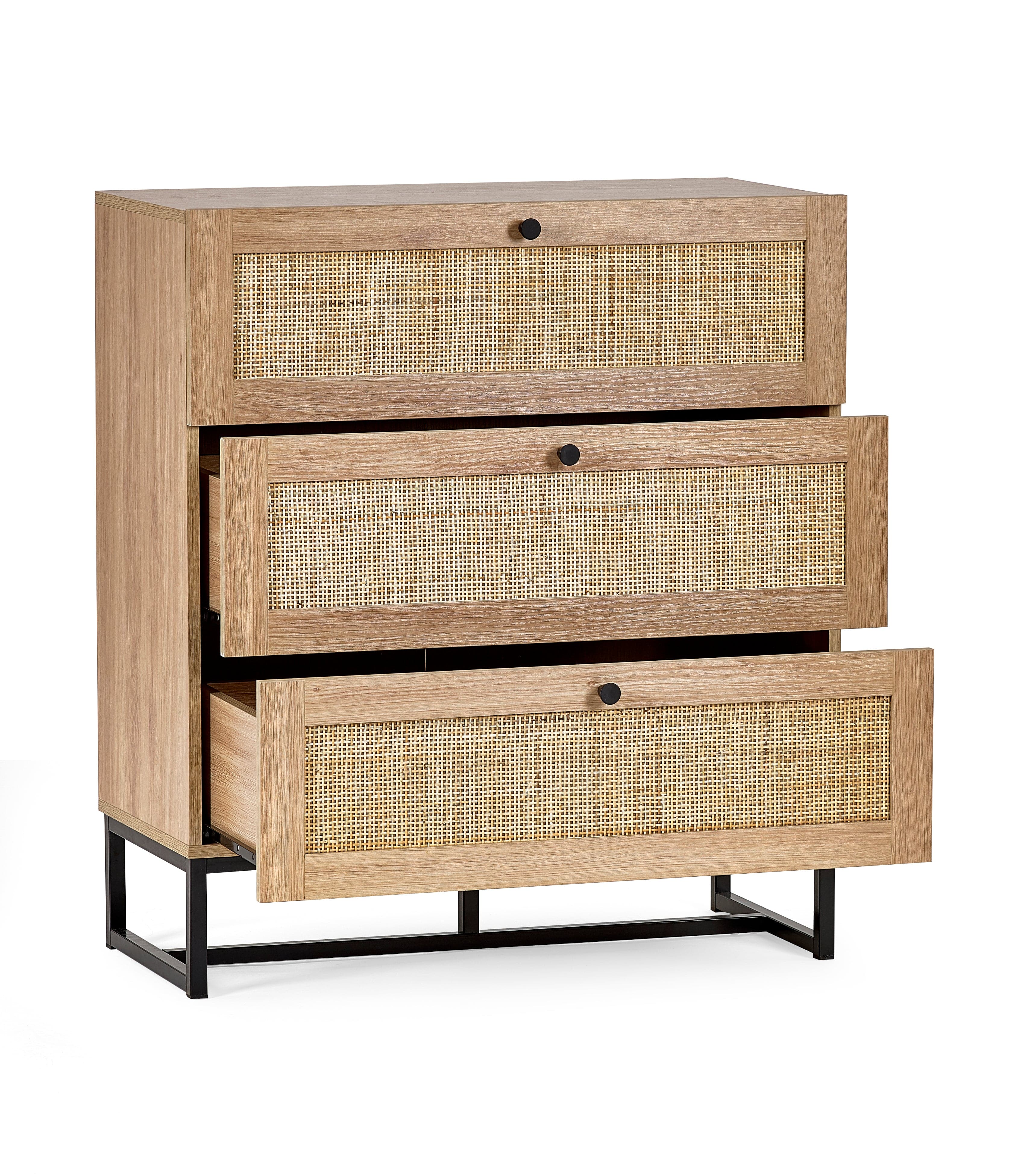 Padstow 3 Drawer Chest - Oak – Julian Bowen, view 2