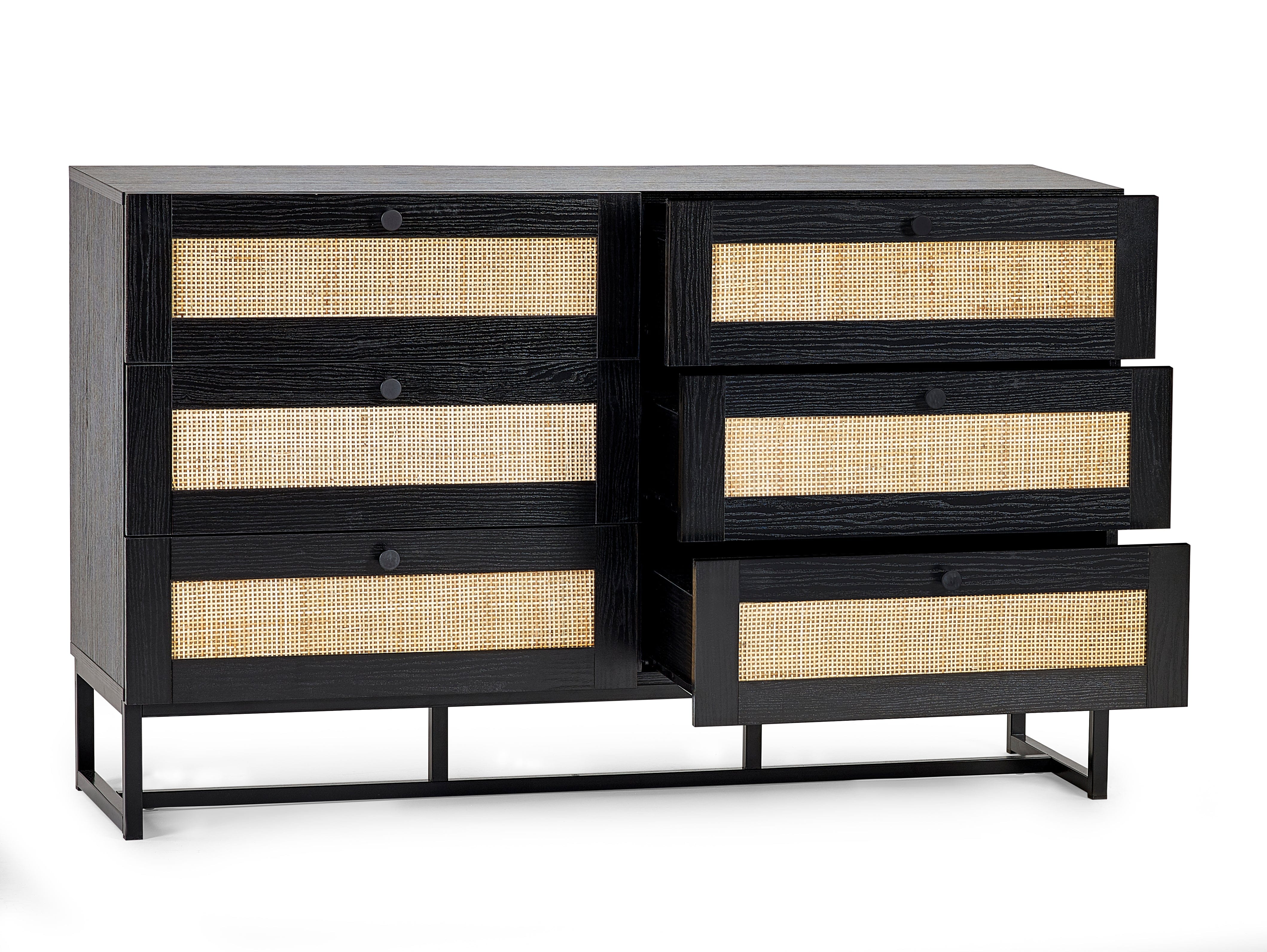 Padstow 6 Drawer Chest - Black – Julian Bowen