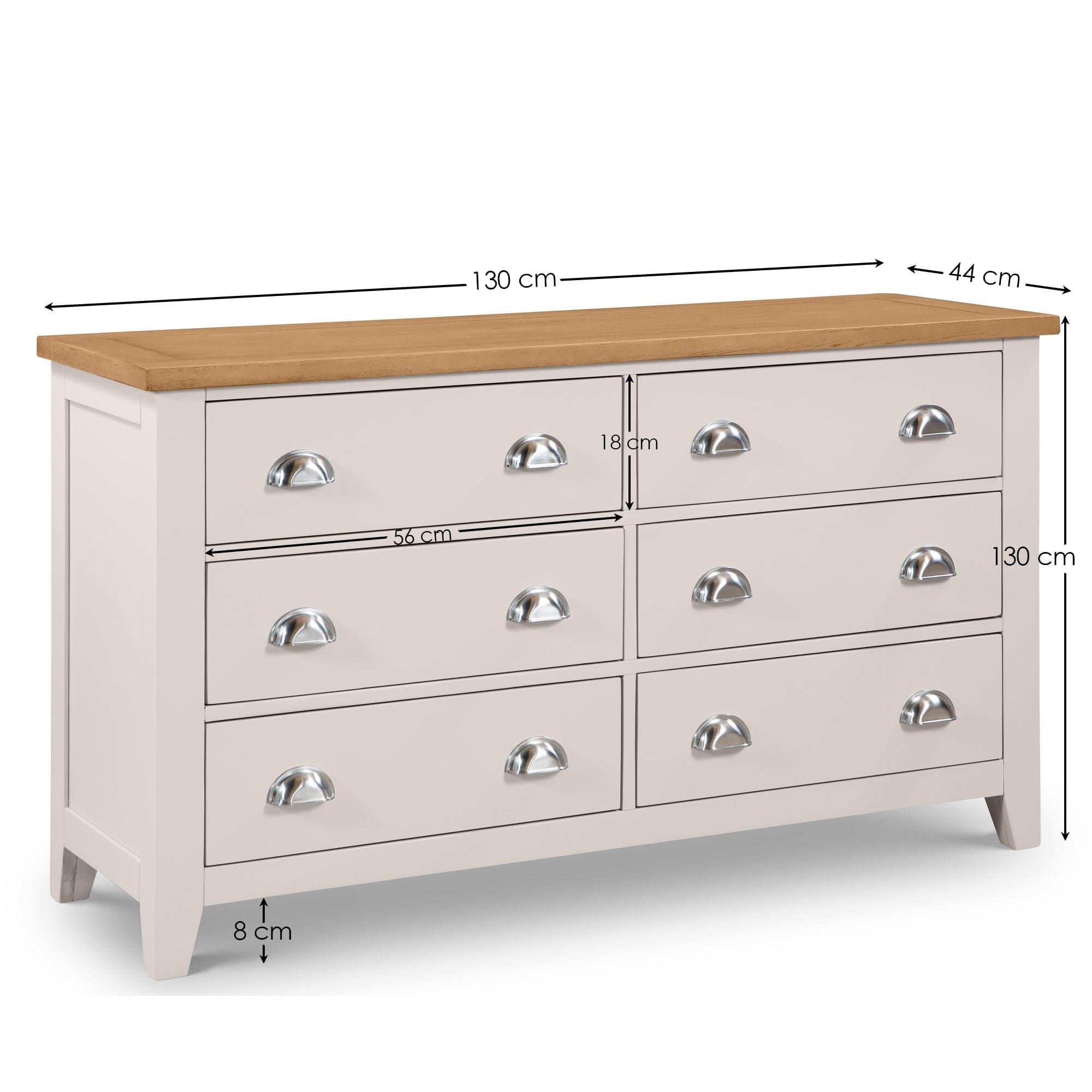 Richmond 6 Drawer Wide Chest – Julian Bowen, view 6