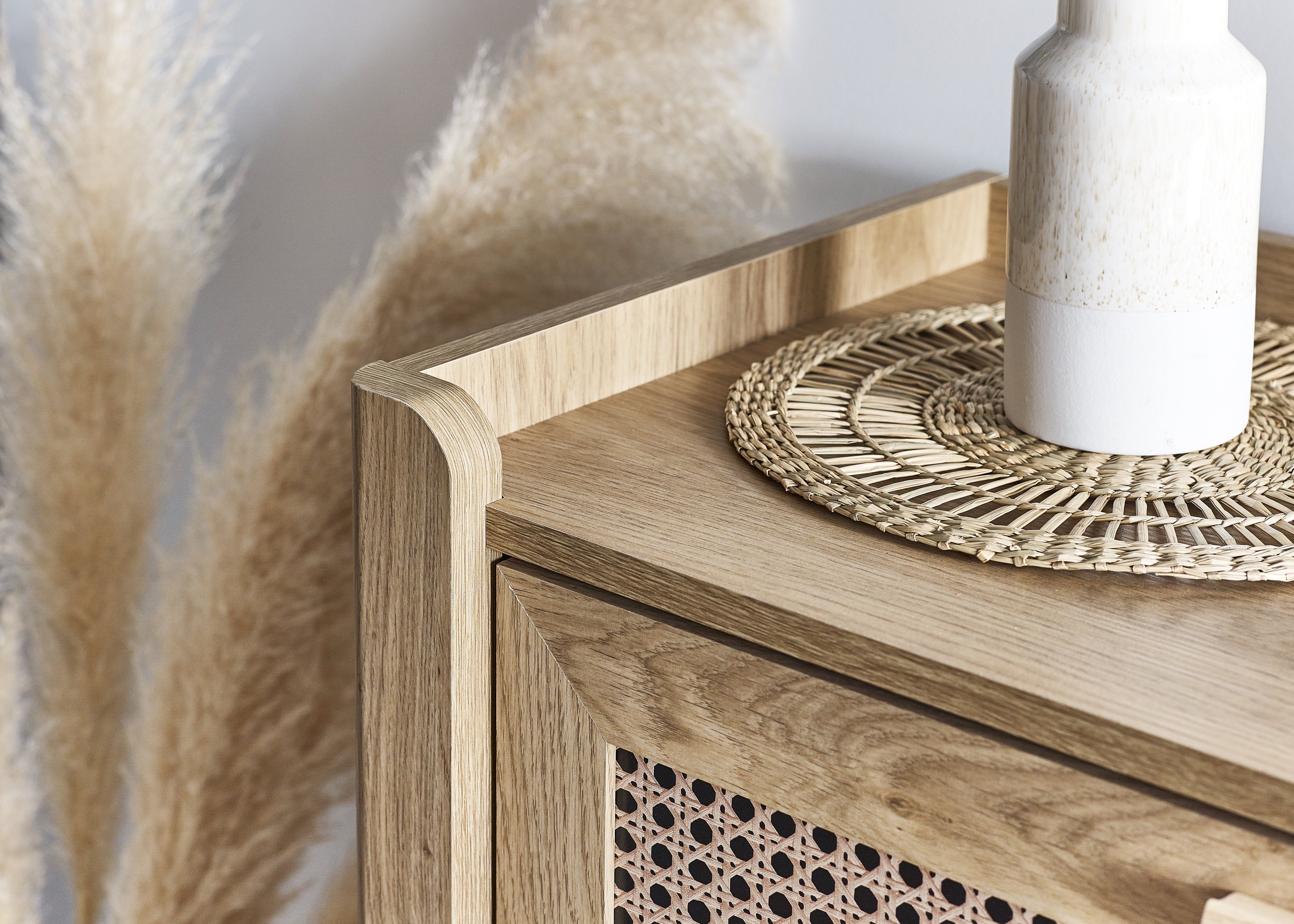 Sydney 3 Drawer Chest - Rattan Effect – Julian Bowen, view 4