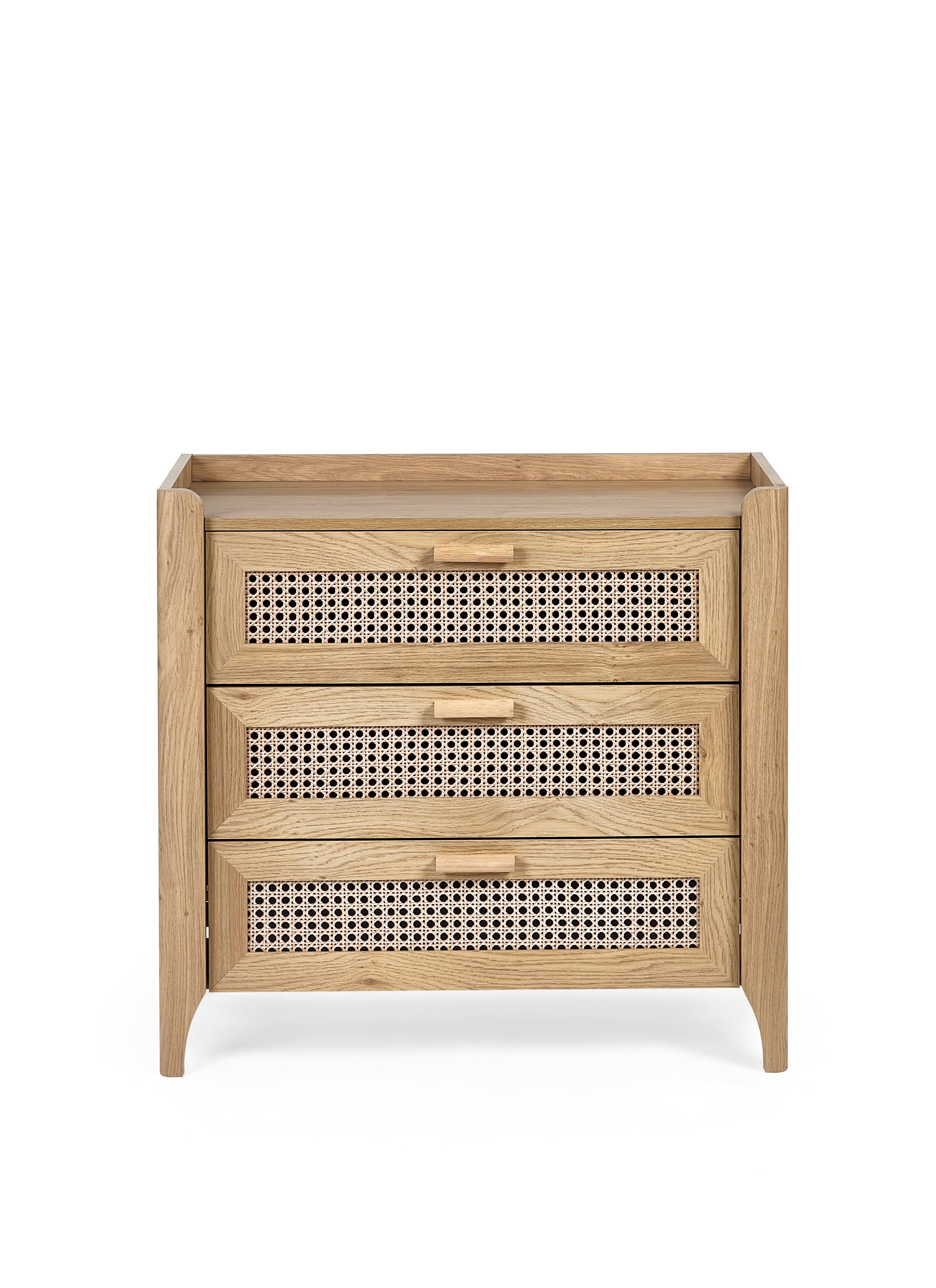 Sydney 3 Drawer Chest - Rattan Effect – Julian Bowen, view 2