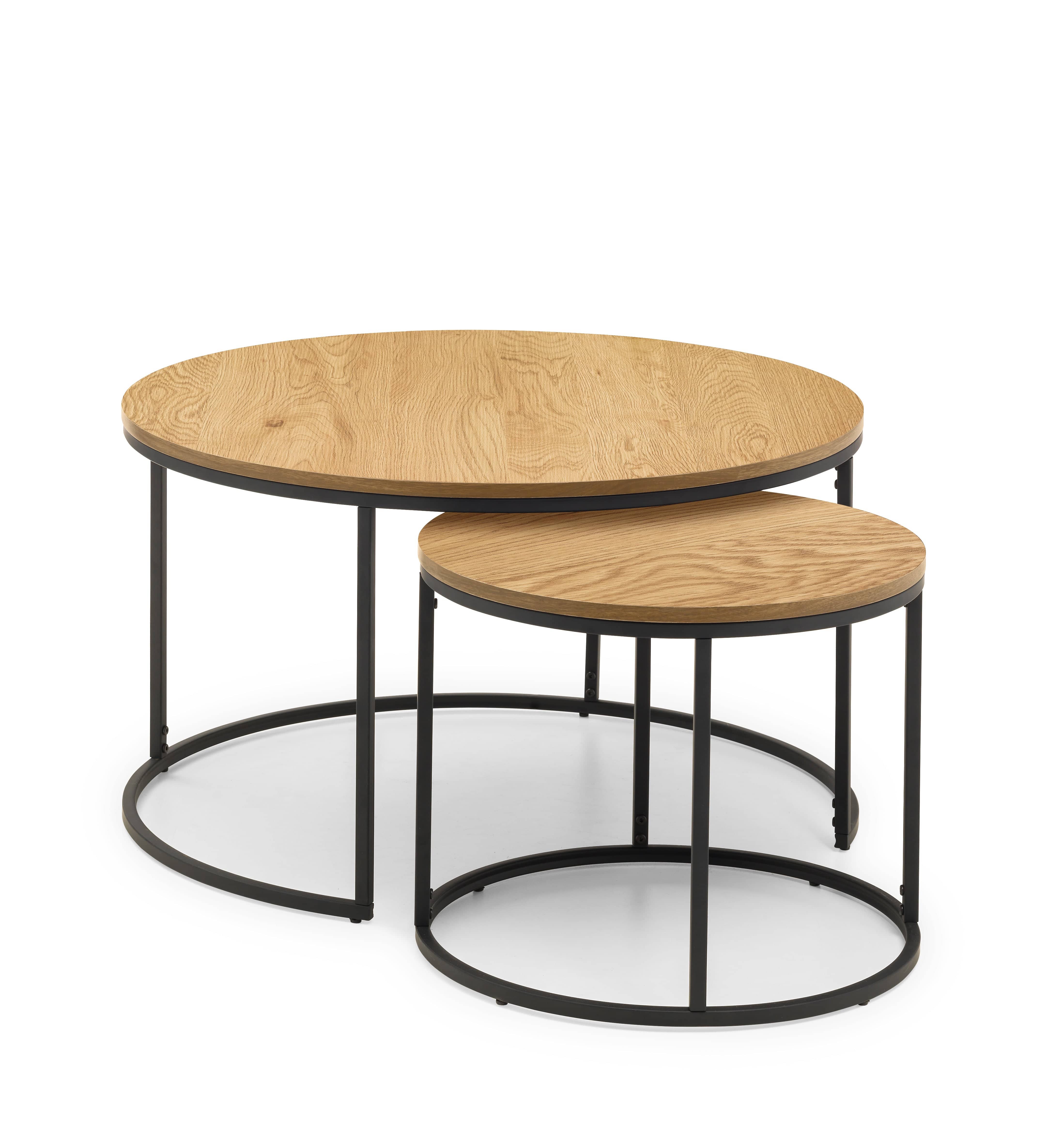 Bellini Round Nesting Coffee Table - Oak – Julian Bowen