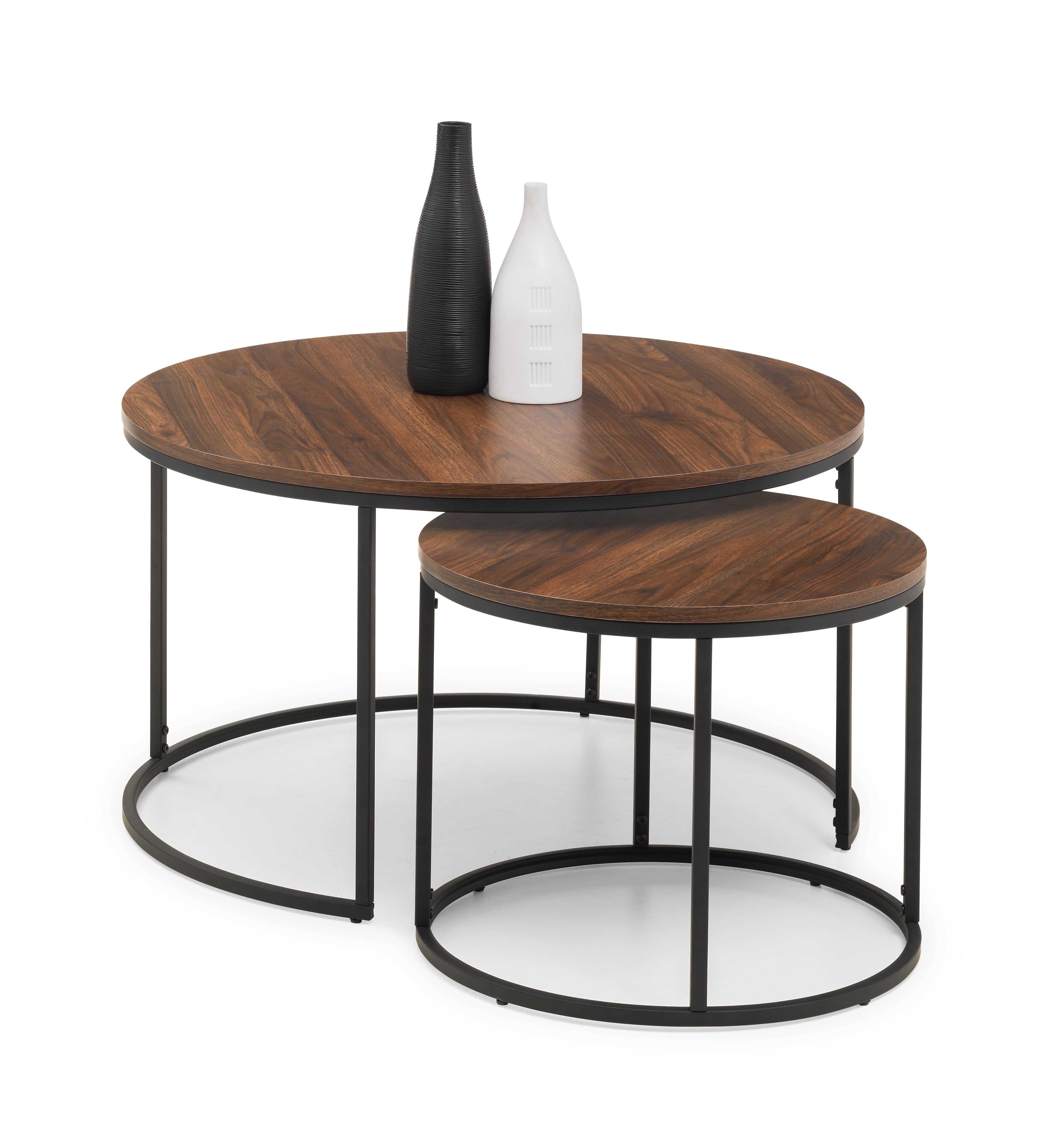 Bellini Round Nesting Coffee Table - Walnut – Julian Bowen, view 2