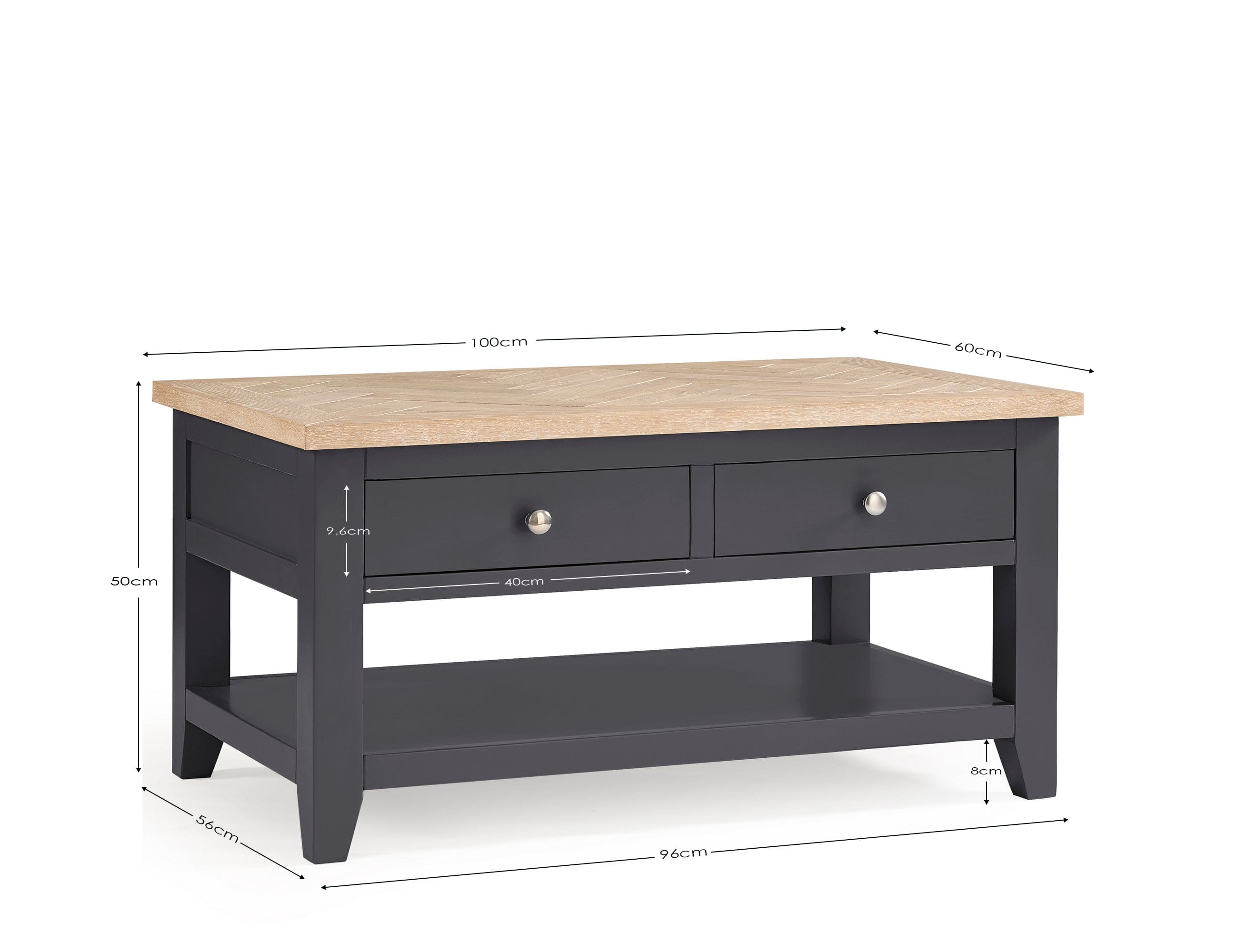 Bordeaux Coffee Table Dark Grey – Julian Bowen, view 8