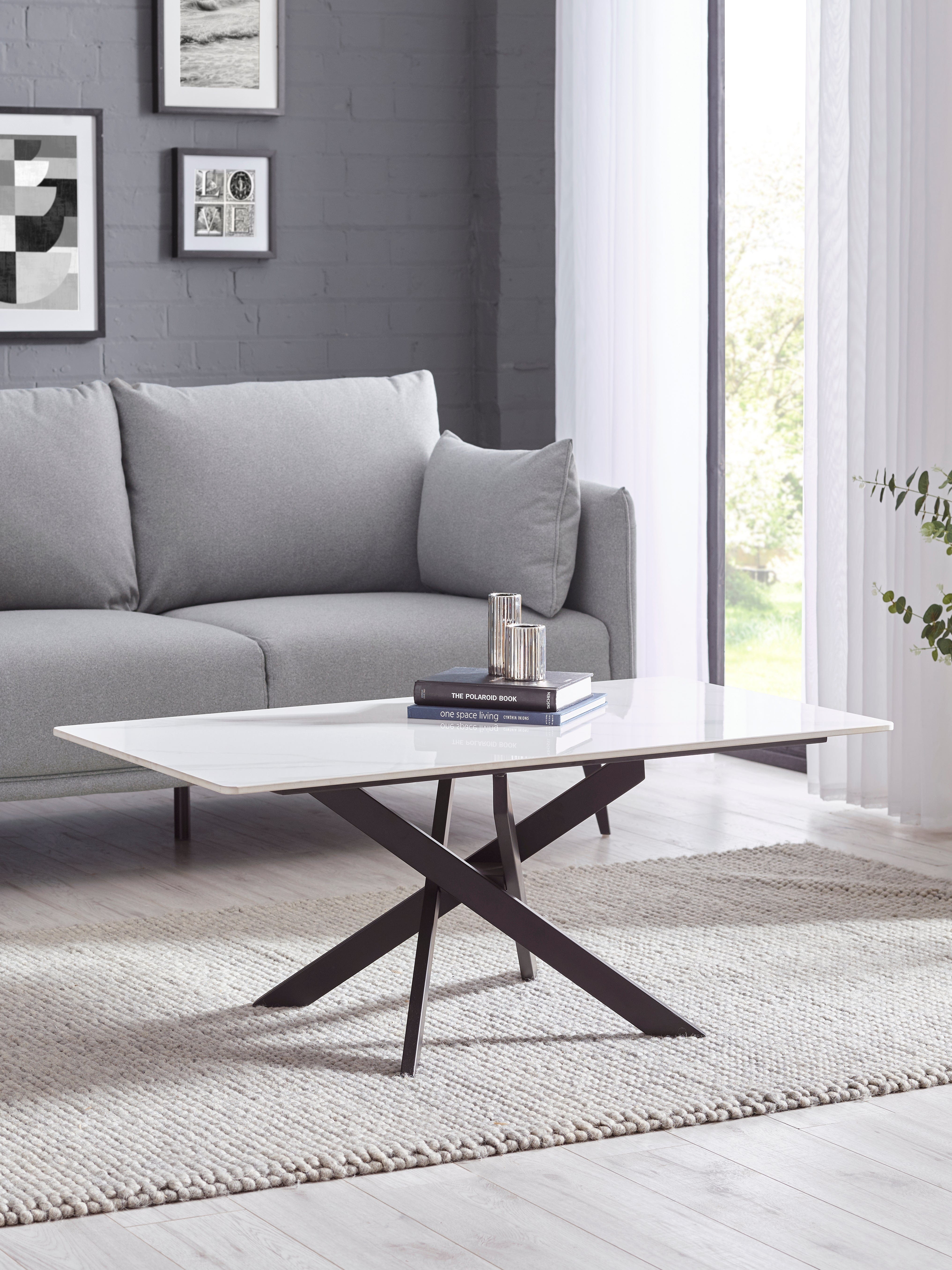 Bradley White Marble Coffee Table – Julian Bowen, view 2