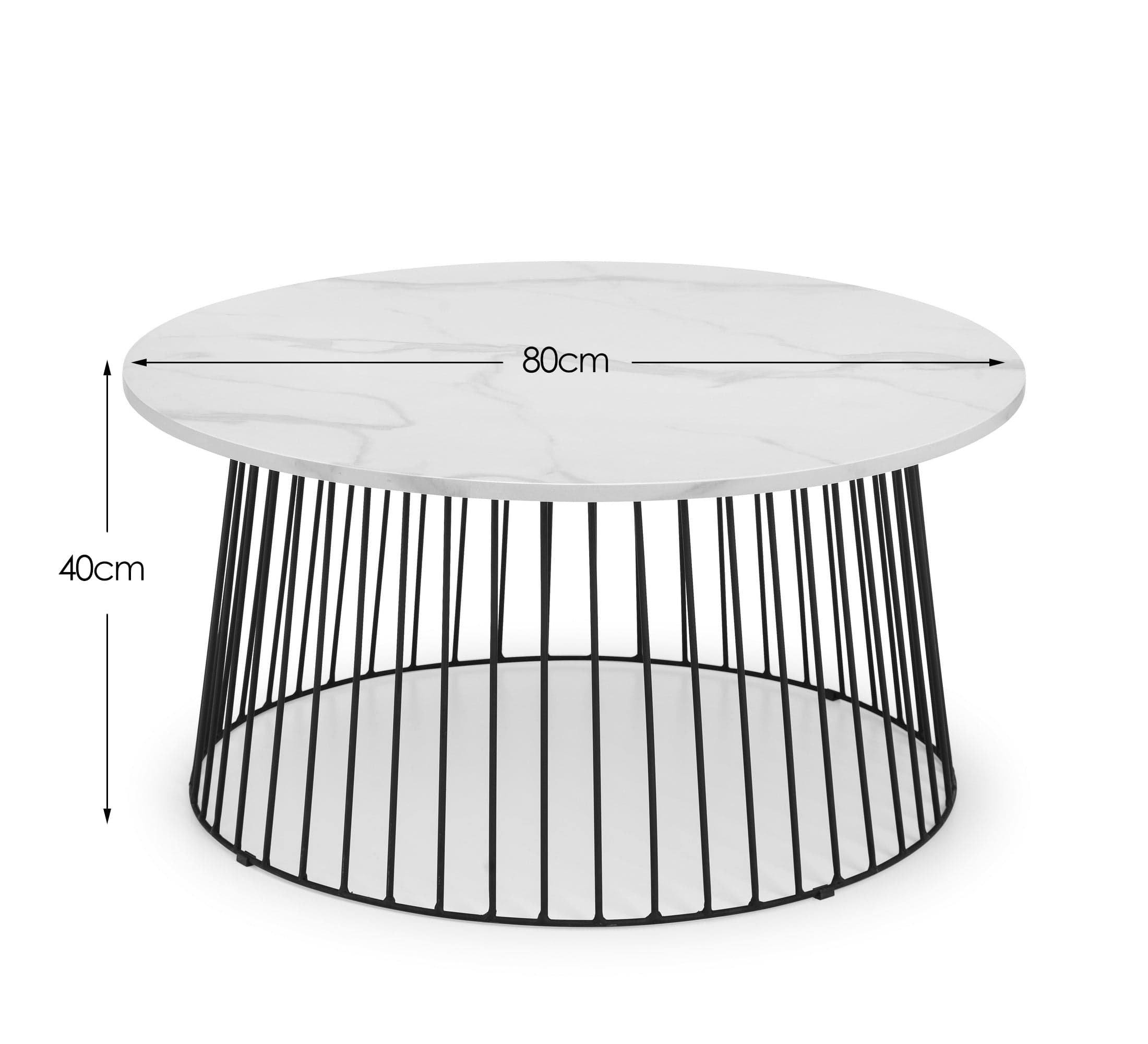 Broadway Round Coffee Table - White Marble – Julian Bowen, view 3