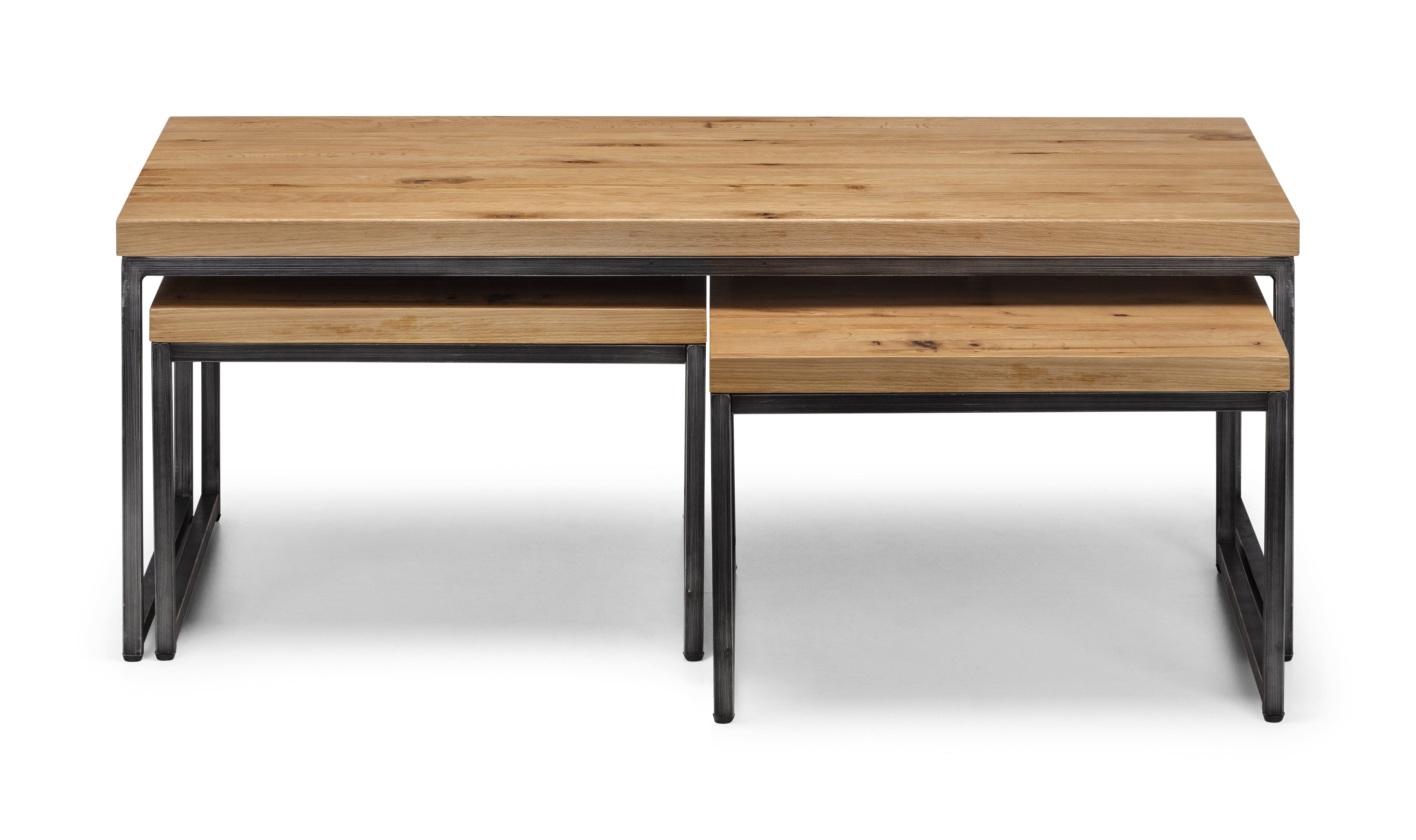 Brooklyn Oak Nesting Coffee Tables – Julian Bowen, view 5