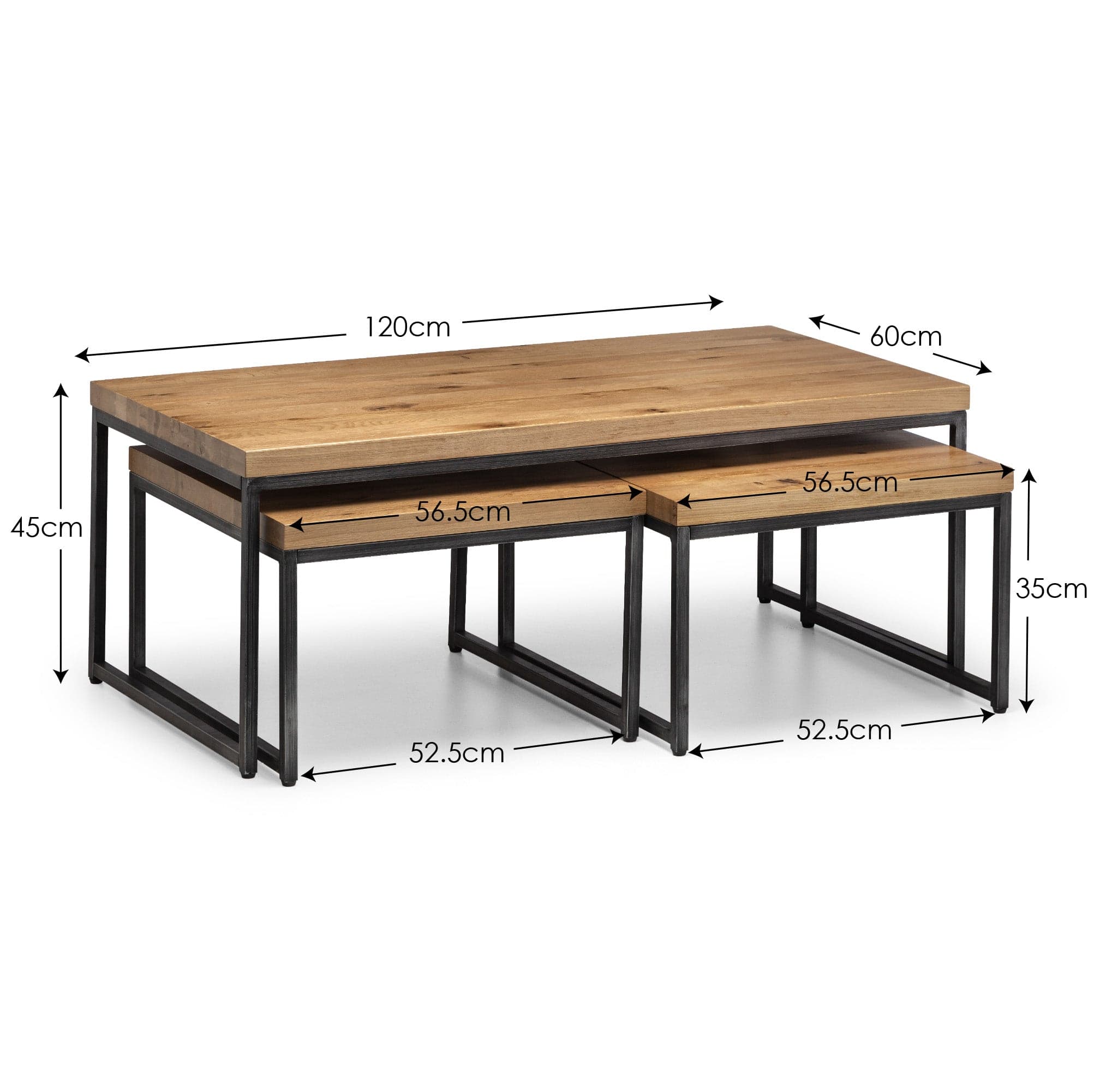 Brooklyn Oak Nesting Coffee Tables – Julian Bowen, view 7