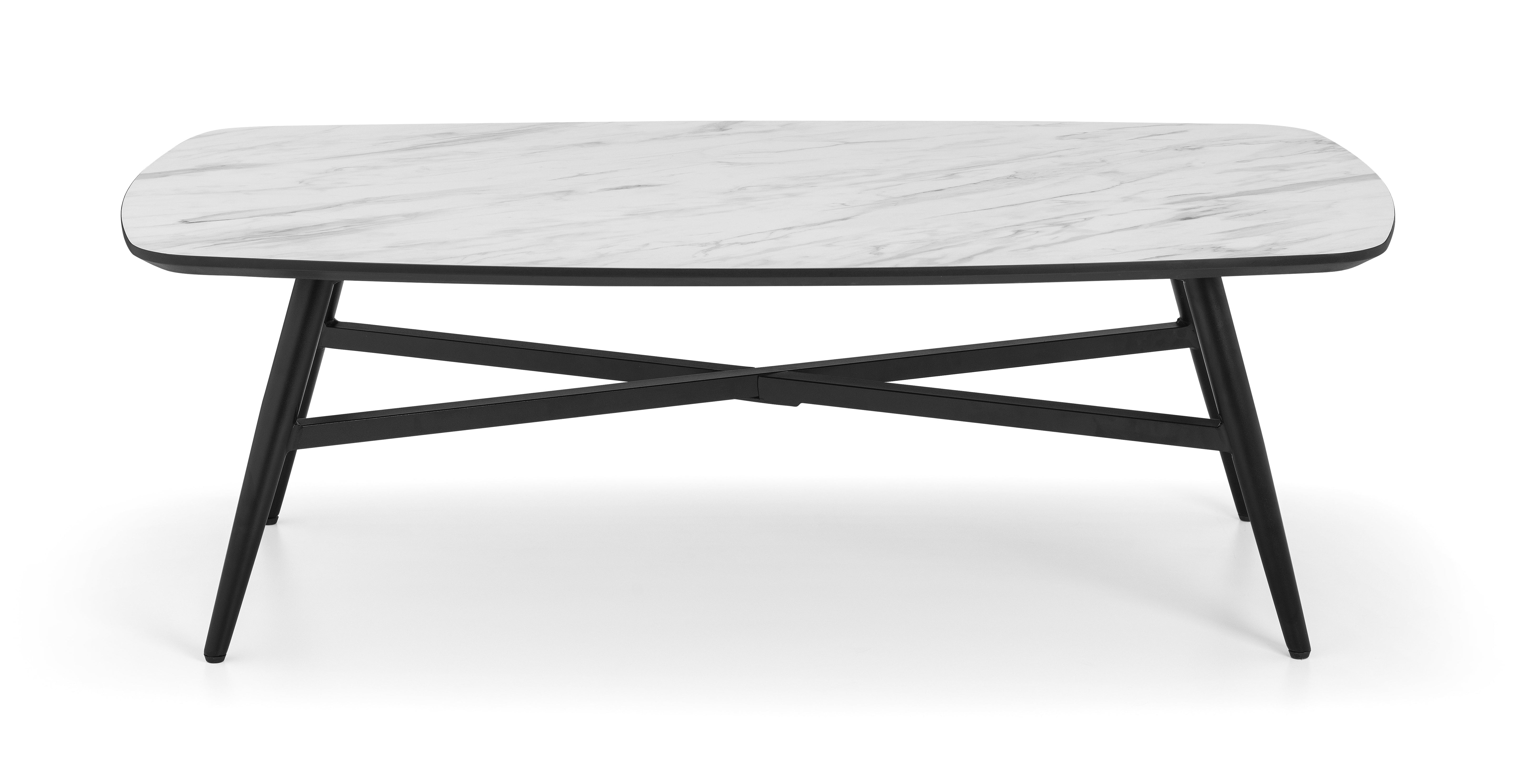 Caruso Marble Effect Coffee Table – Julian Bowen, view 3