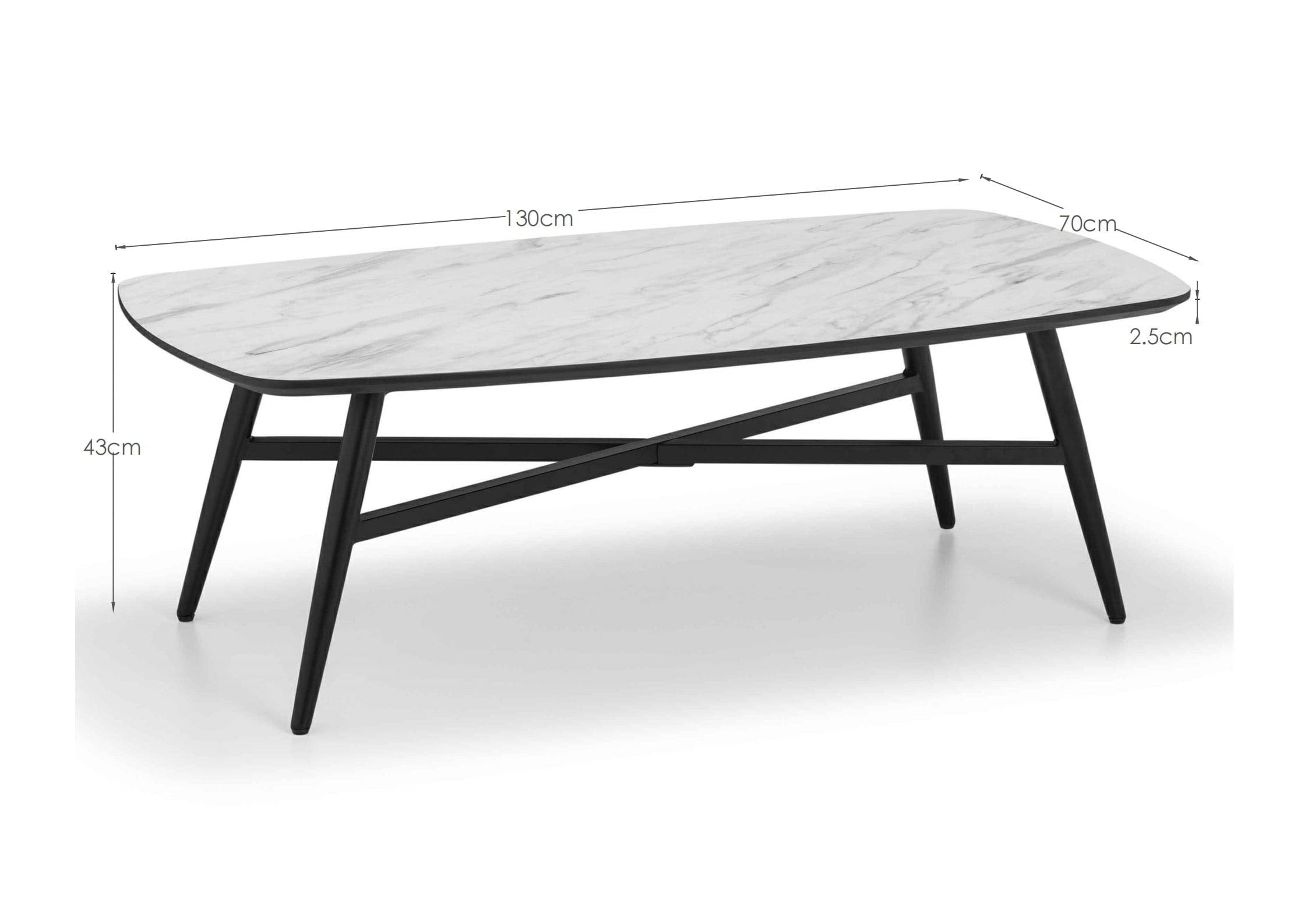 Caruso Marble Effect Coffee Table – Julian Bowen, view 4