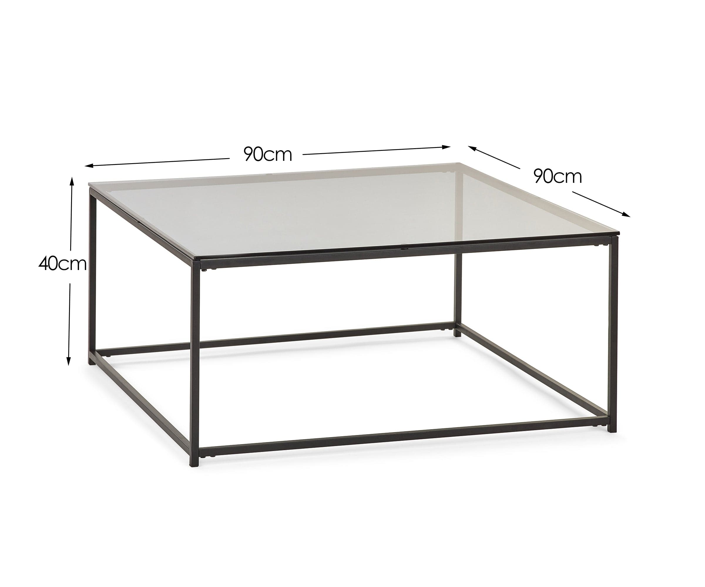 Chicago Square Coffee Table Smoked Glass – Julian Bowen, view 3