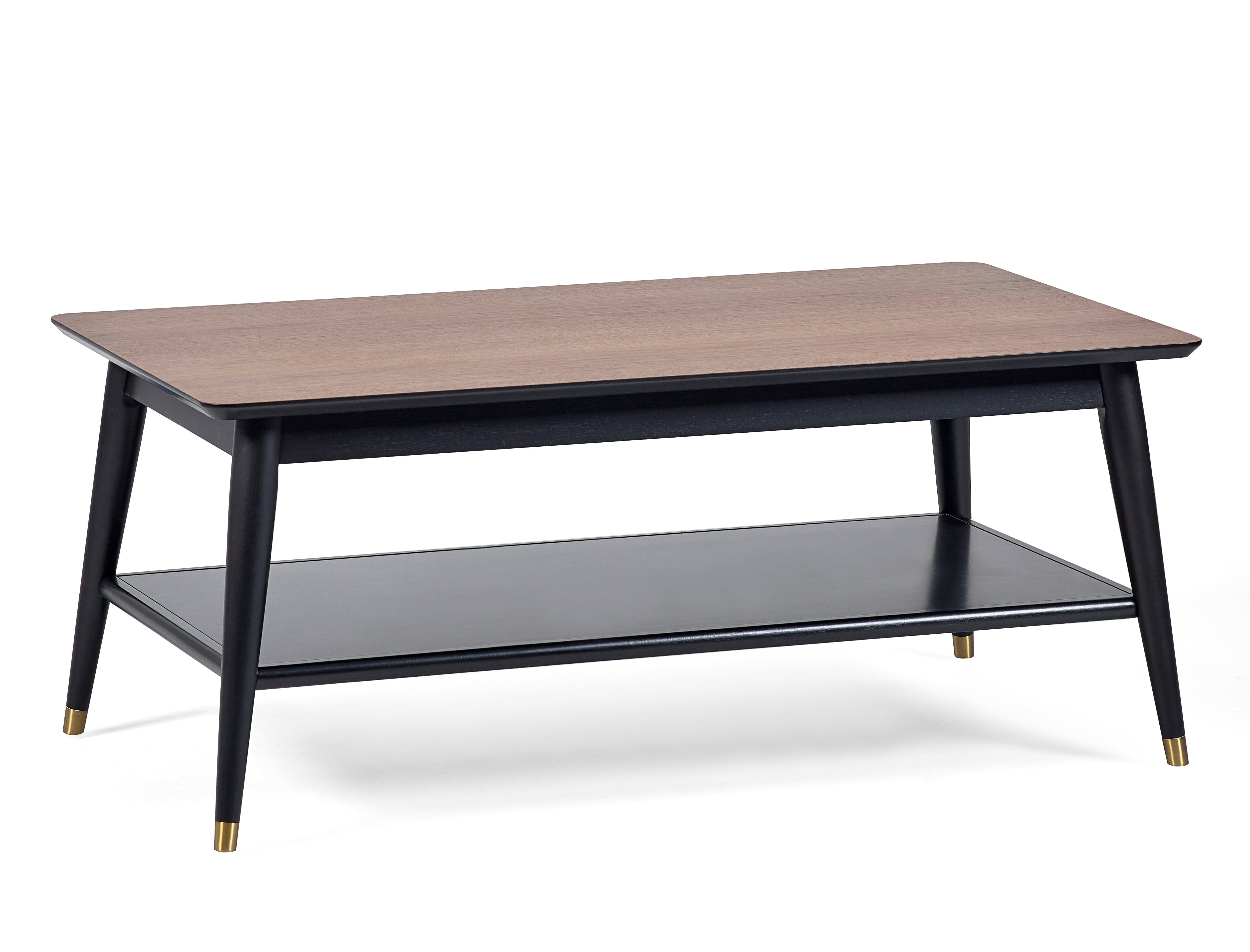 Findlay Coffee Table With Shelf - Walnut & Black – Julian Bowen