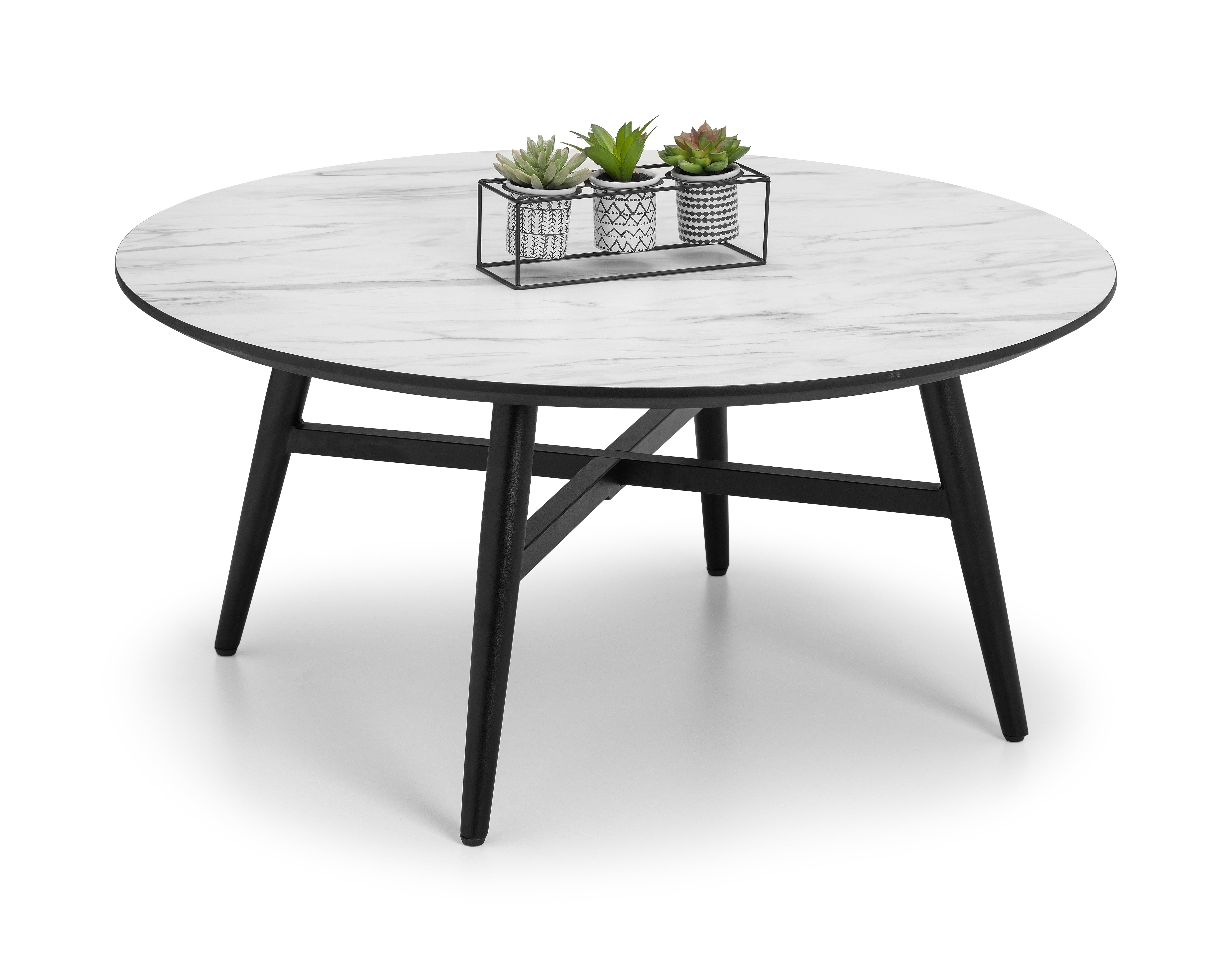 Firenze Marble Effect Coffee Table – Julian Bowen, view 2