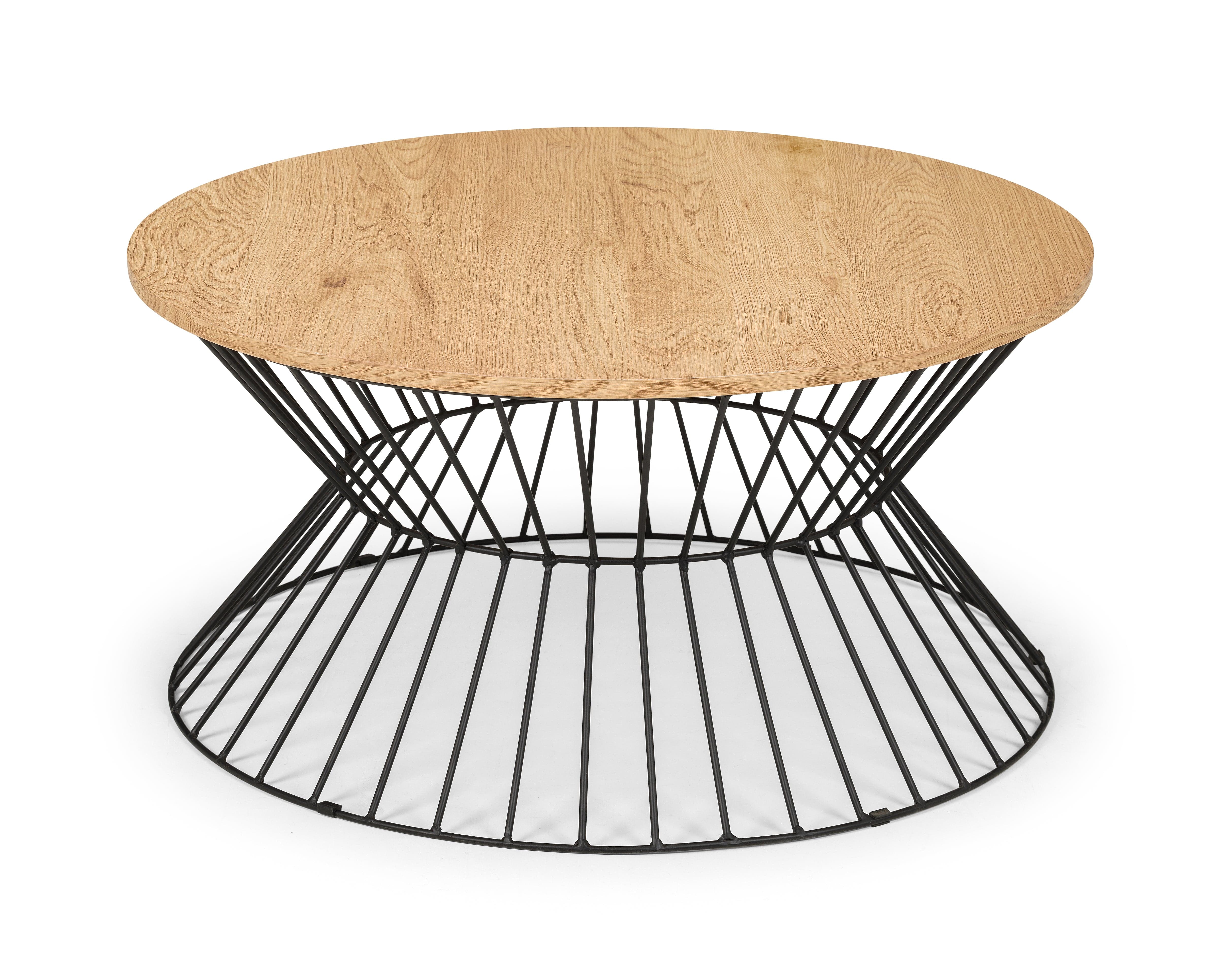 Jersey Round Wire Coffee Table - Euro Oak – Julian Bowen