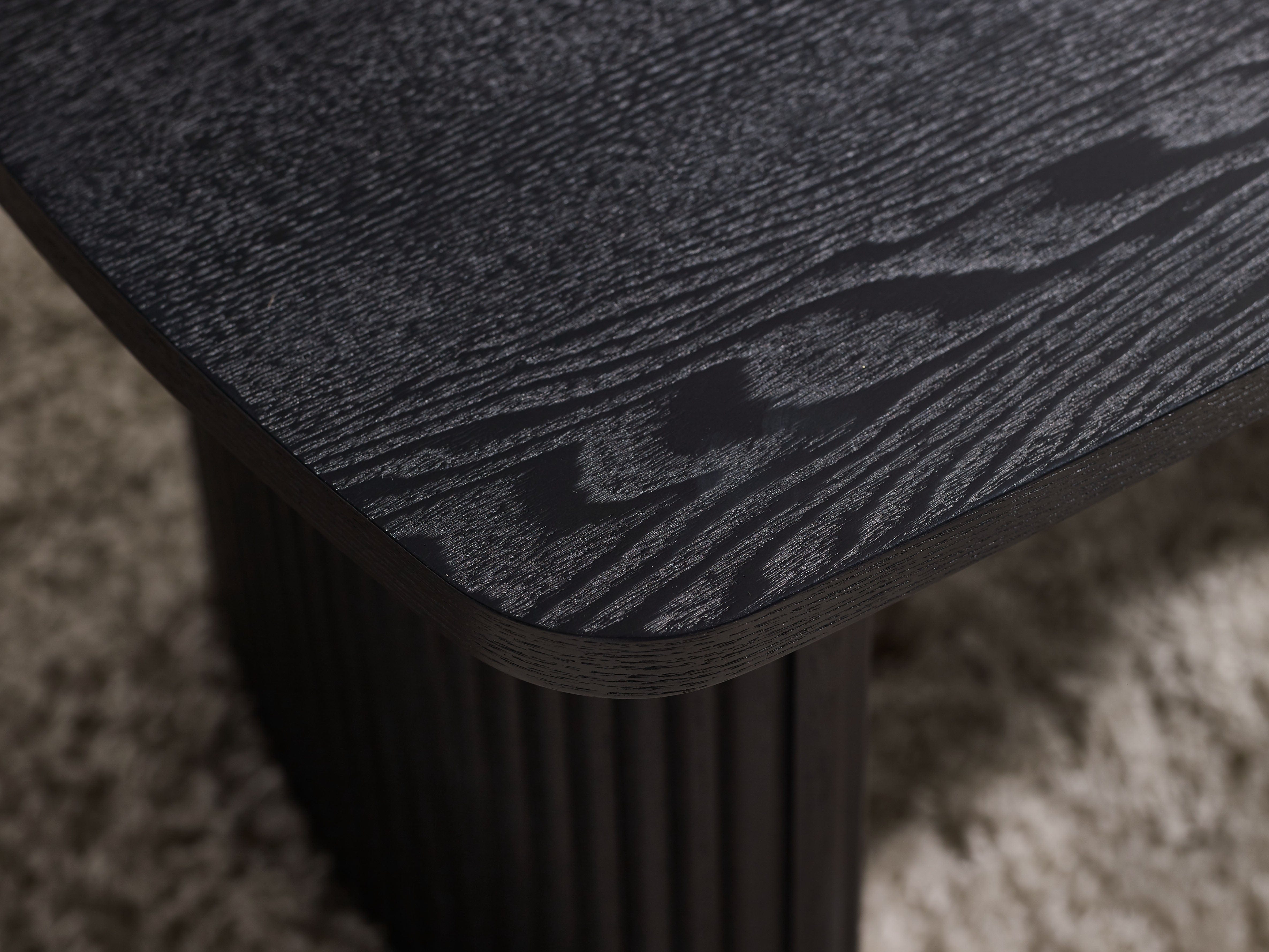 Louis Fluted Compact Coffee Table - Black – Julian Bowen, view 6