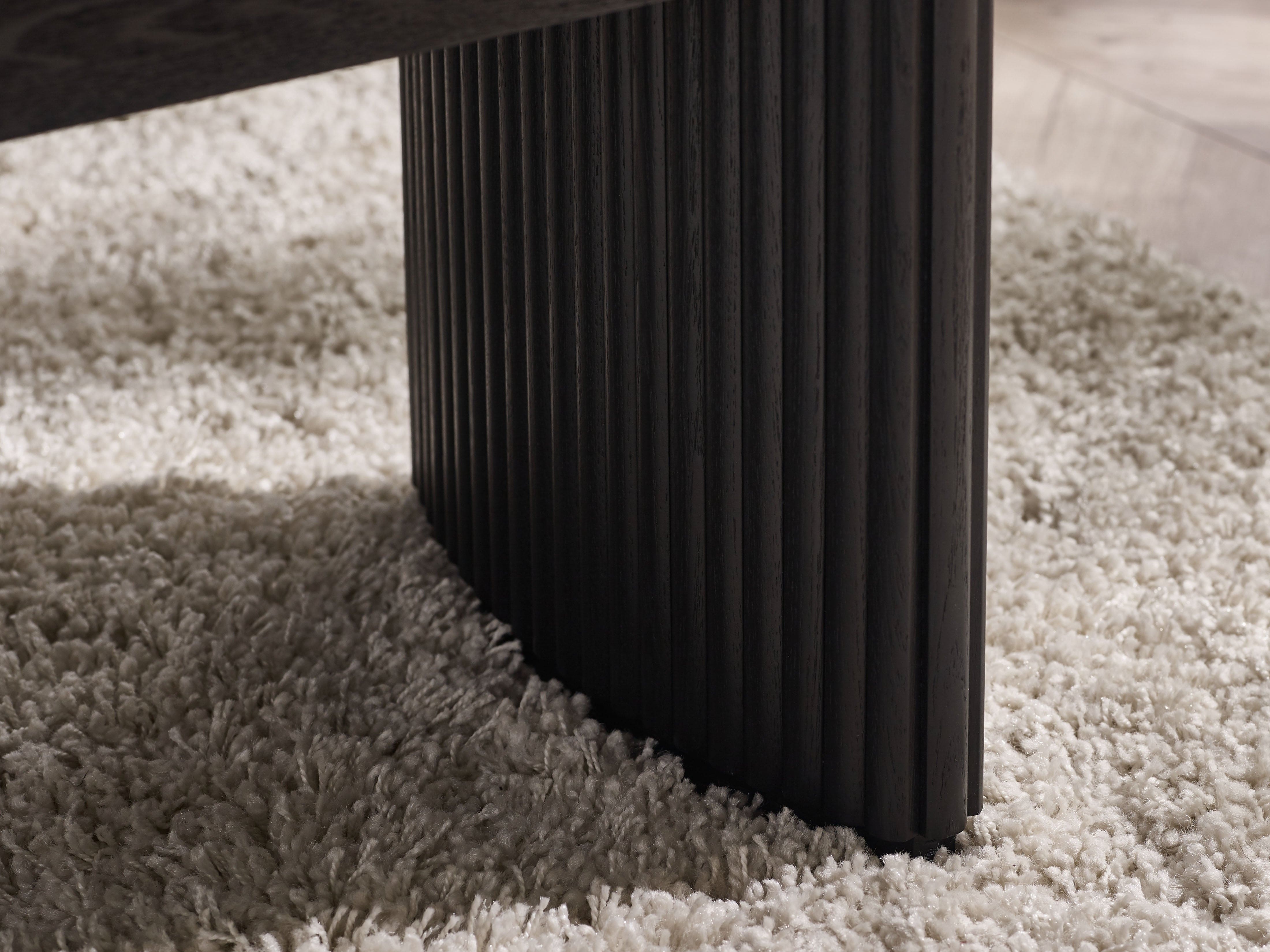 Louis Fluted Compact Coffee Table - Black – Julian Bowen, view 7