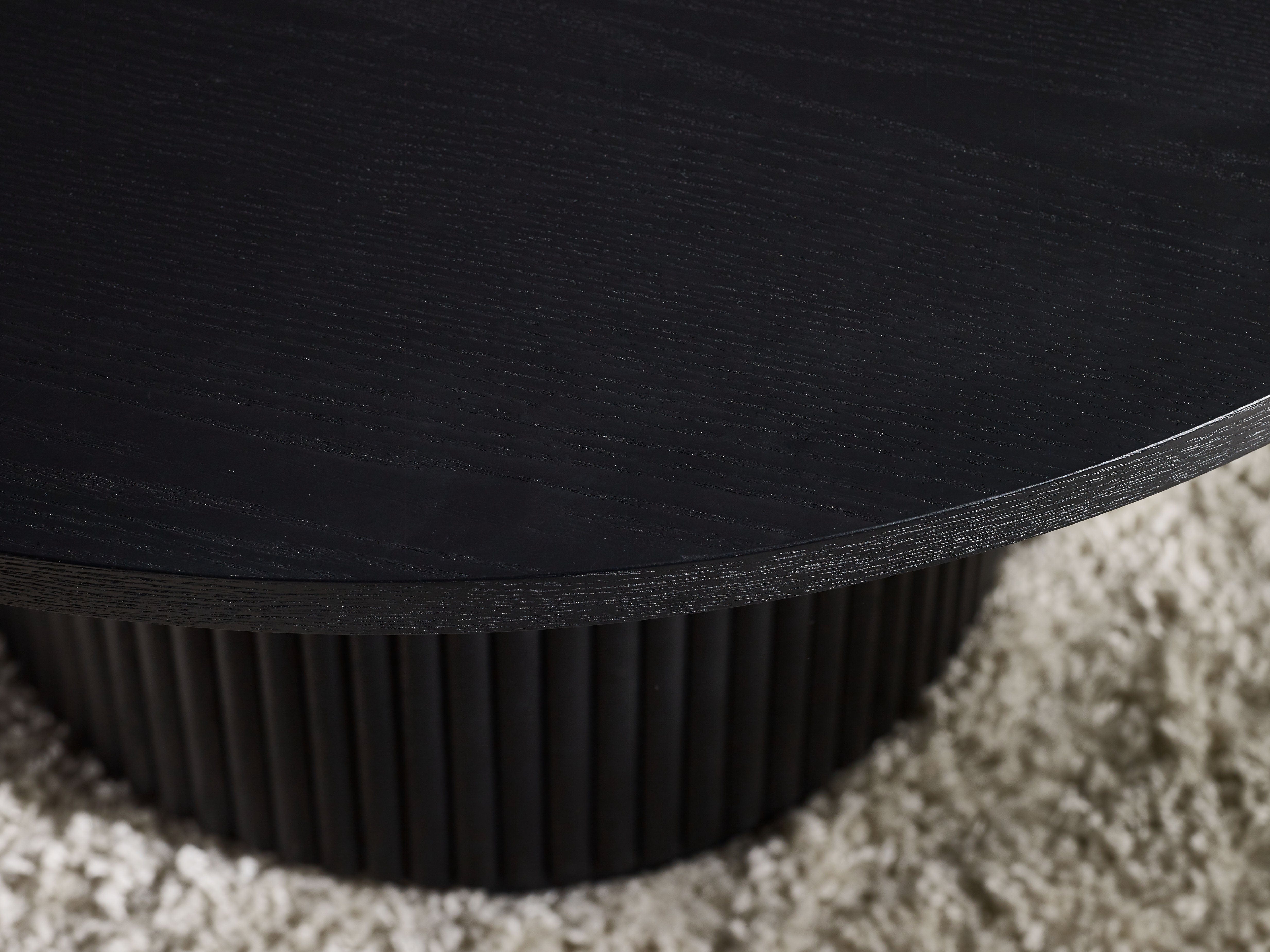 Louis Fluted Round Coffee Table - Black – Julian Bowen, view 4