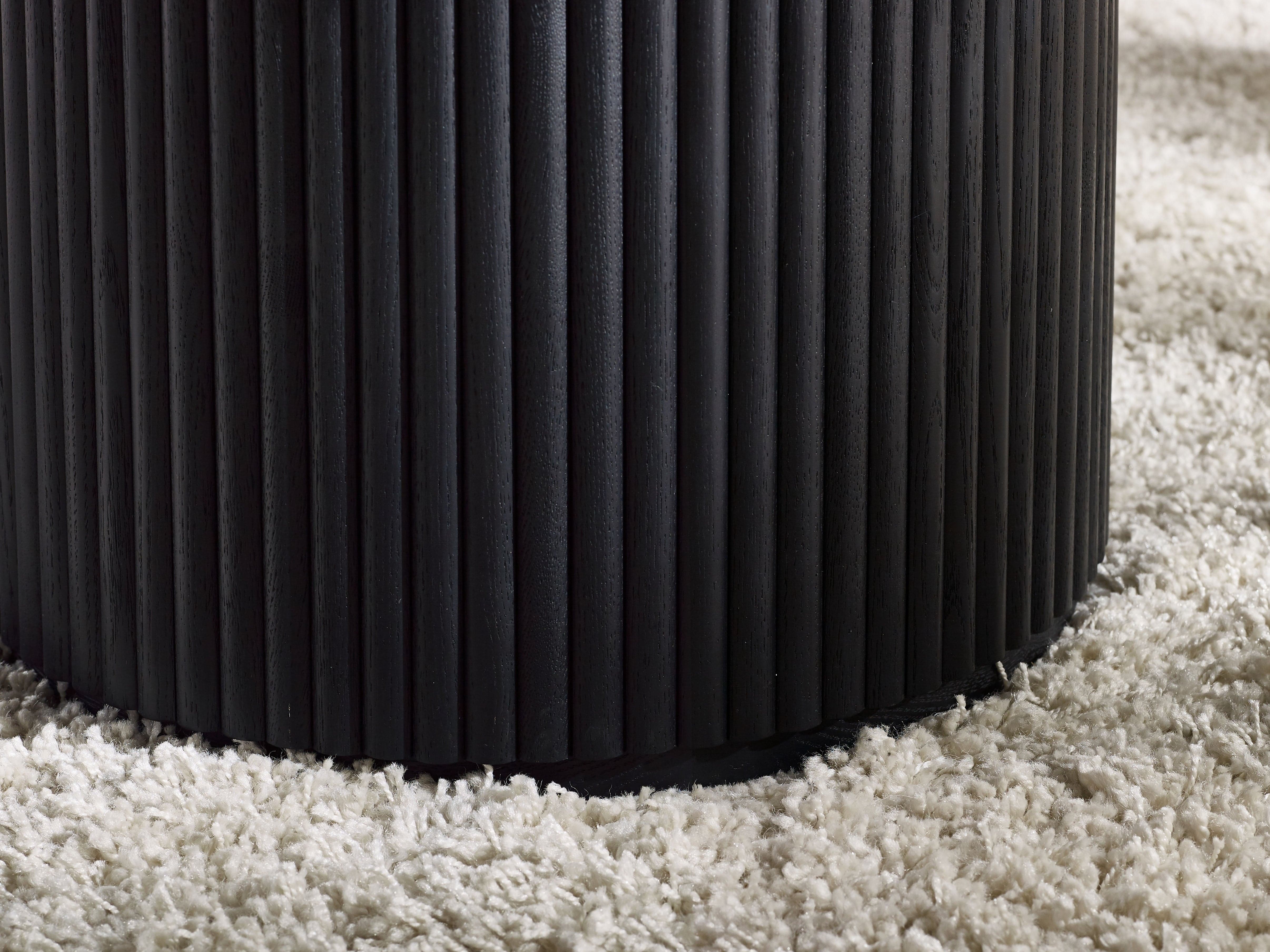 Louis Fluted Round Coffee Table - Black – Julian Bowen, view 3