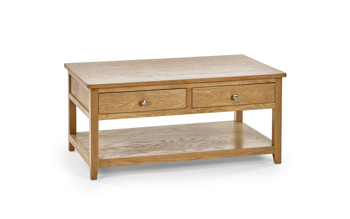 Mallory Coffee Table With 2 Drawers – Julian Bowen