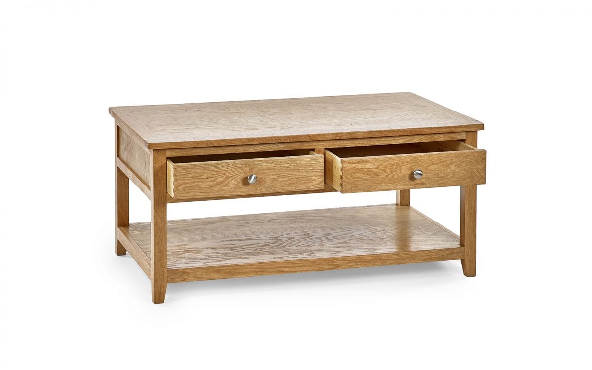 Mallory Coffee Table With 2 Drawers – Julian Bowen, view 2