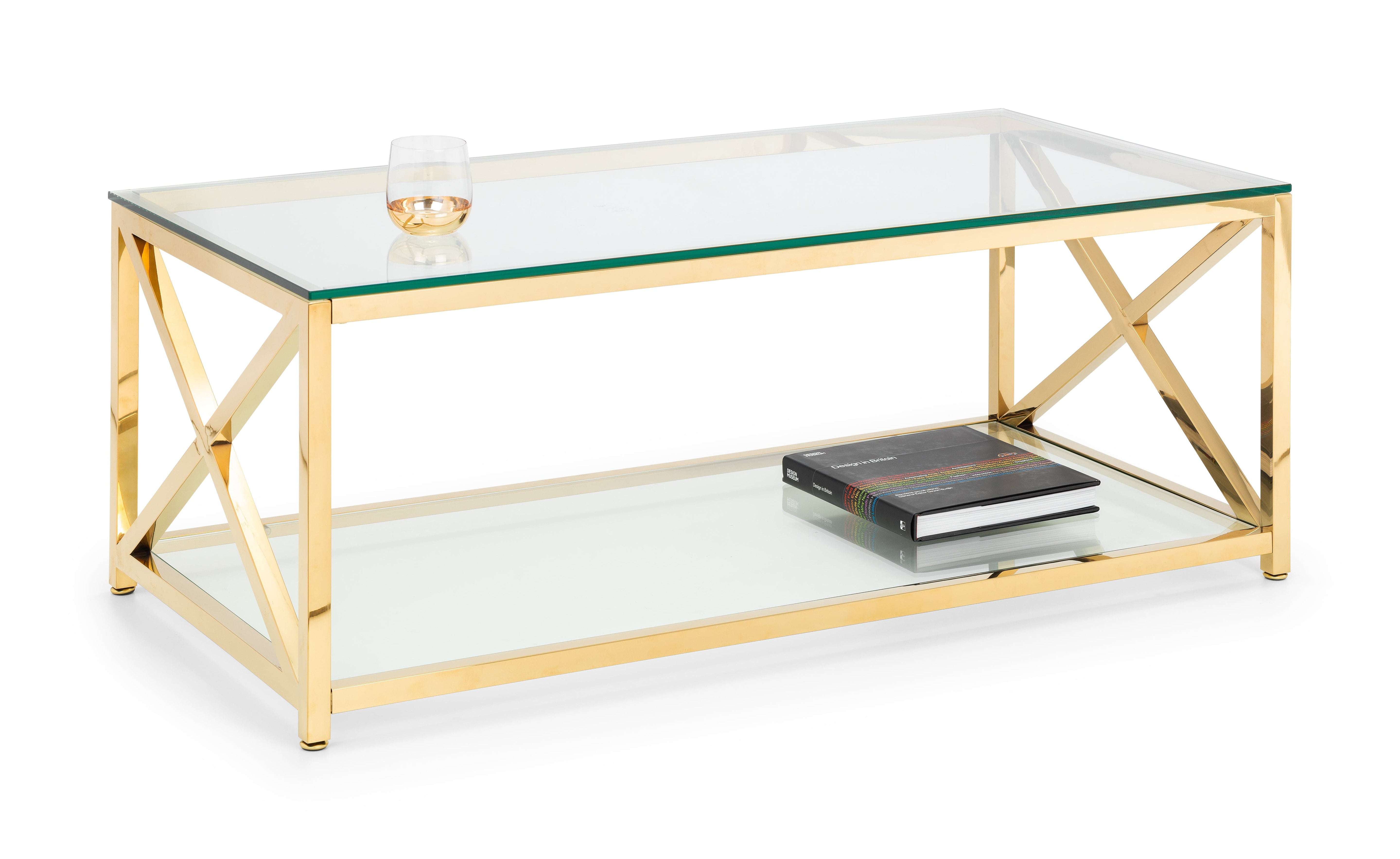 Miami Coffee Table - Gold – Julian Bowen, view 2