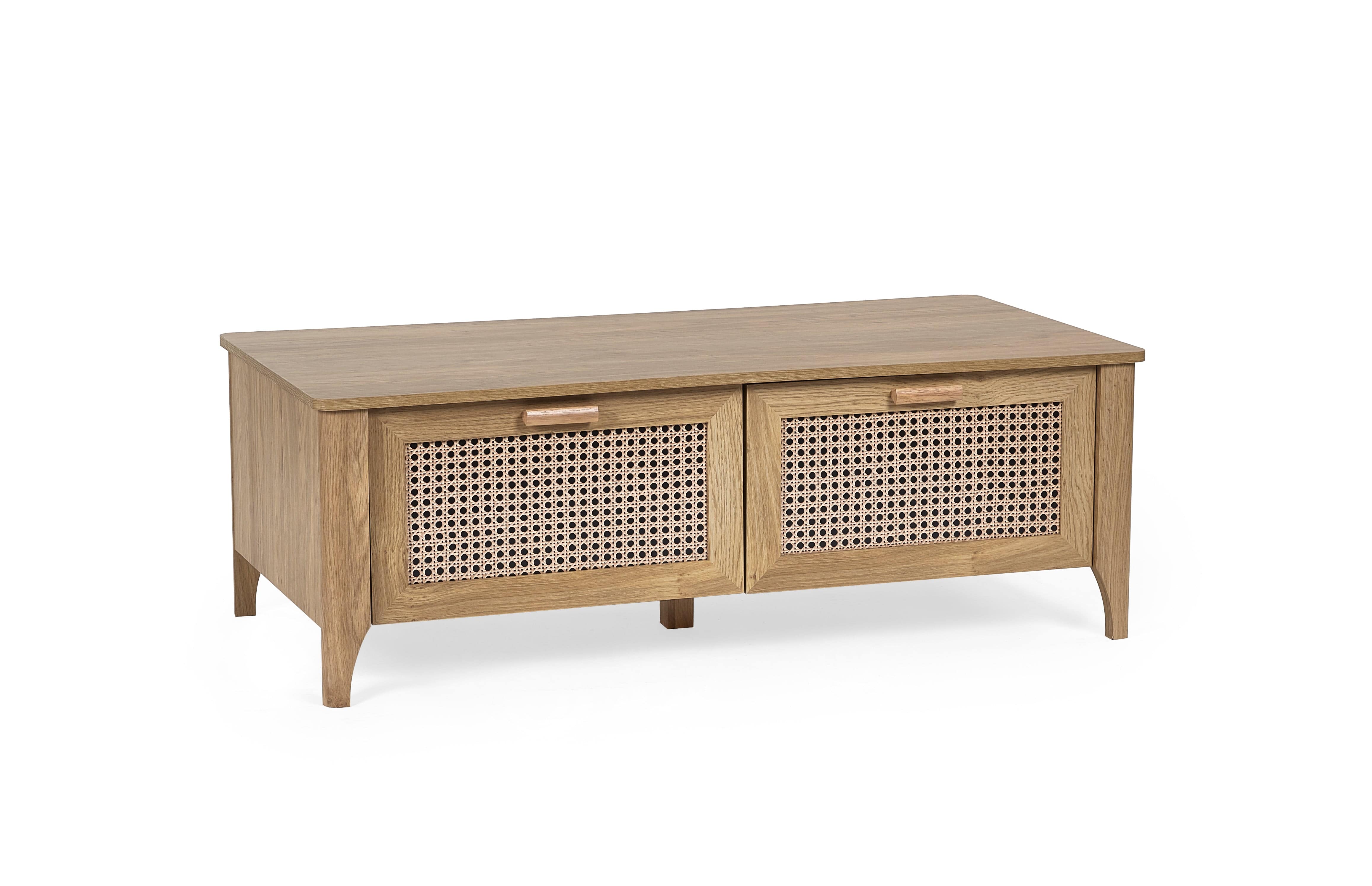 Sydney 2 Drawer Coffee Table - Rattan Effect – Julian Bowen