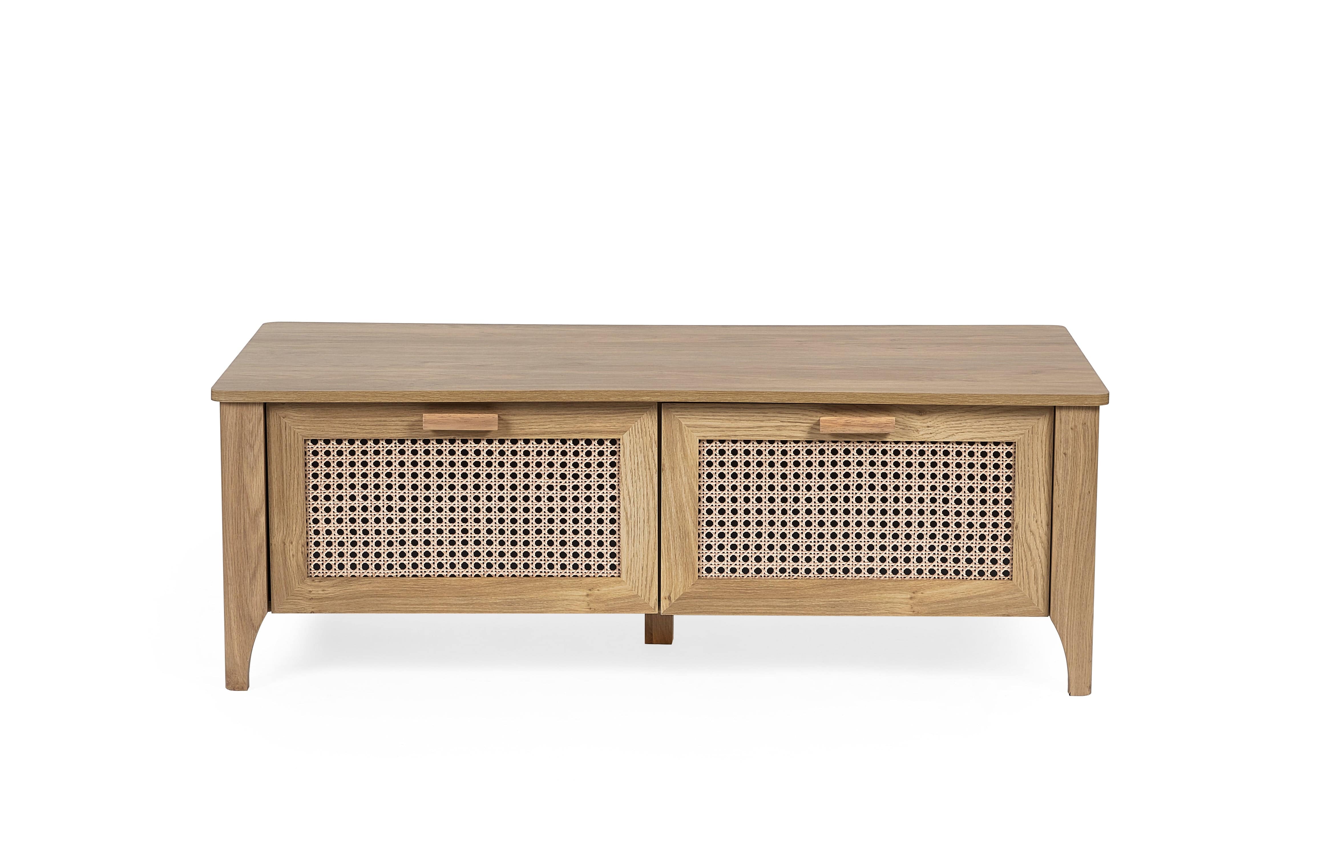 Sydney 2 Drawer Coffee Table - Rattan Effect – Julian Bowen, view 2