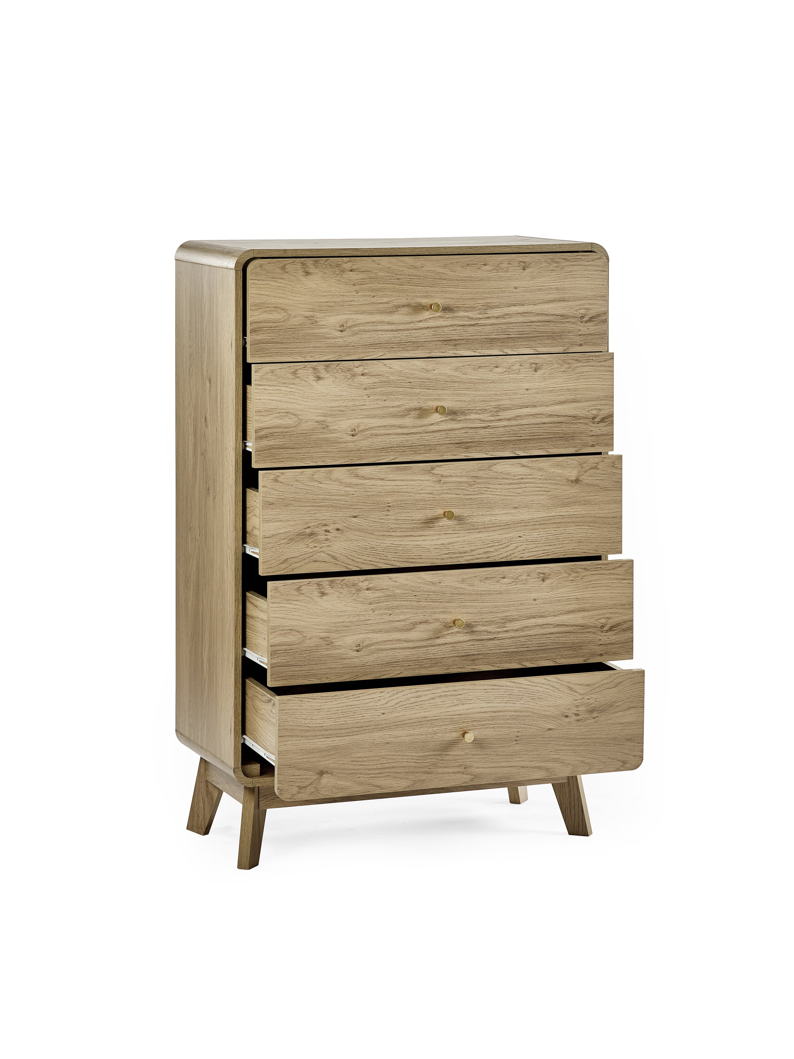 Ingrid 5 Drawer Chest Oak – Julian Bowen, view 3