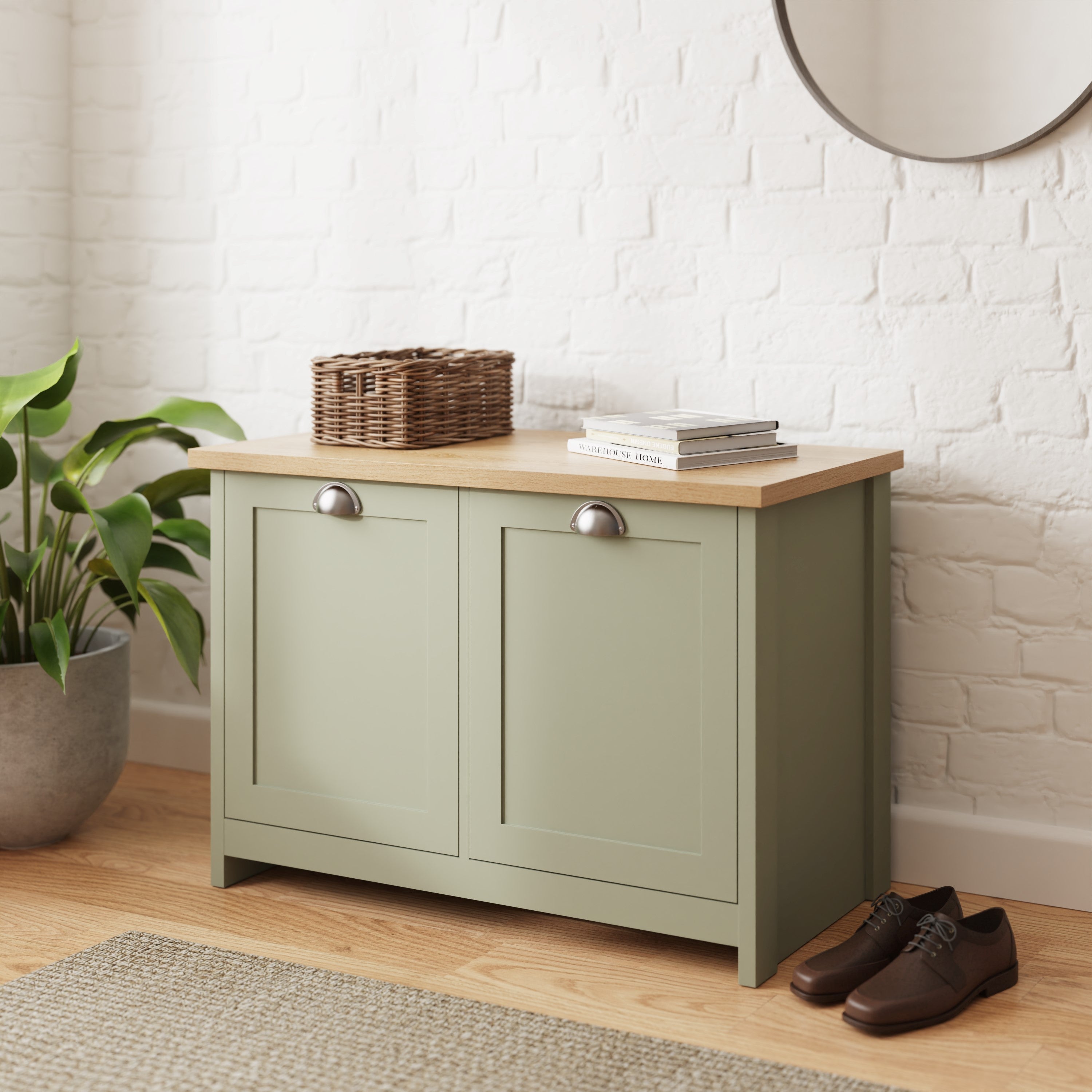 Lancaster Shoe Storage Sage Green – GFW, view 2