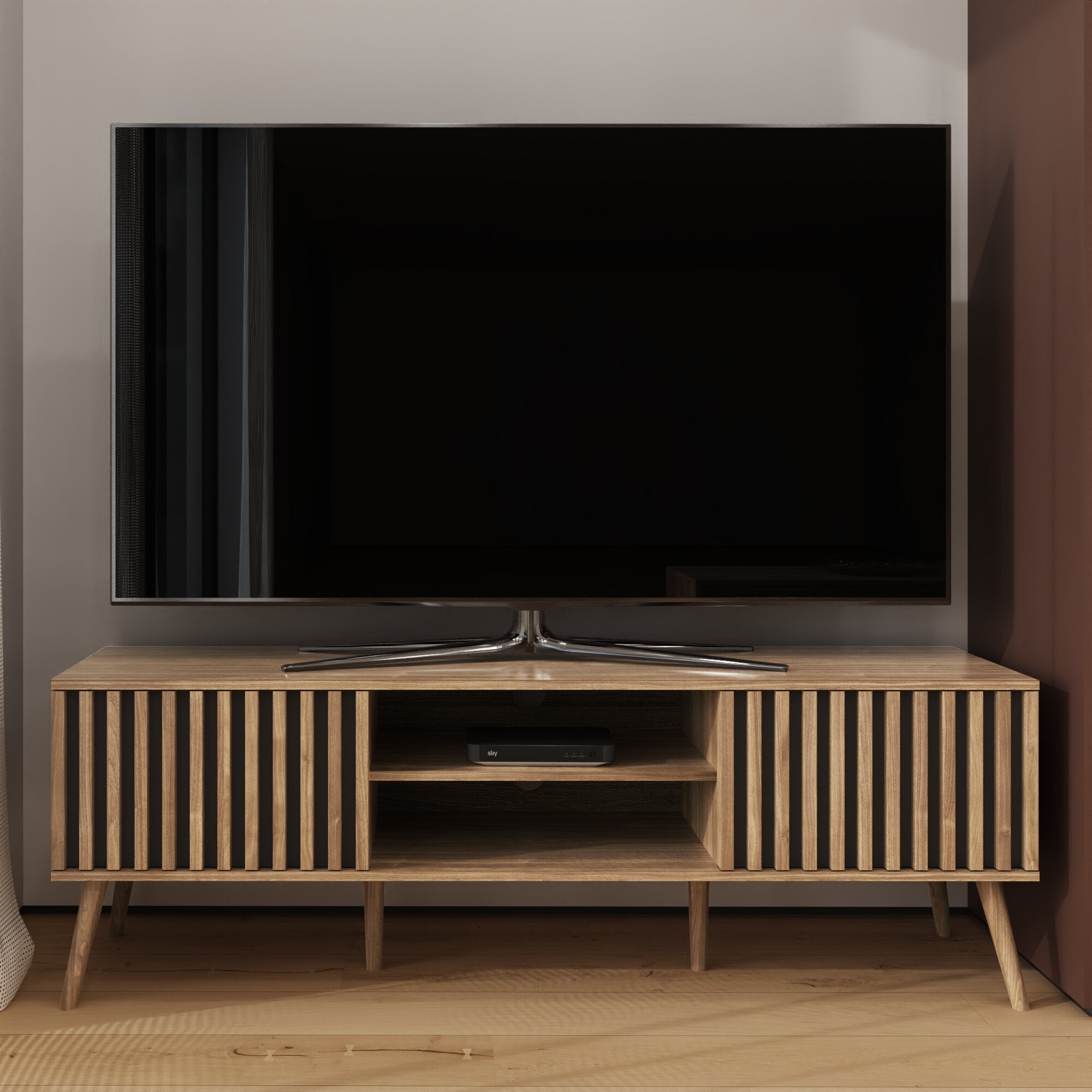 Rowan TV Unit Oak – GFW, view 2
