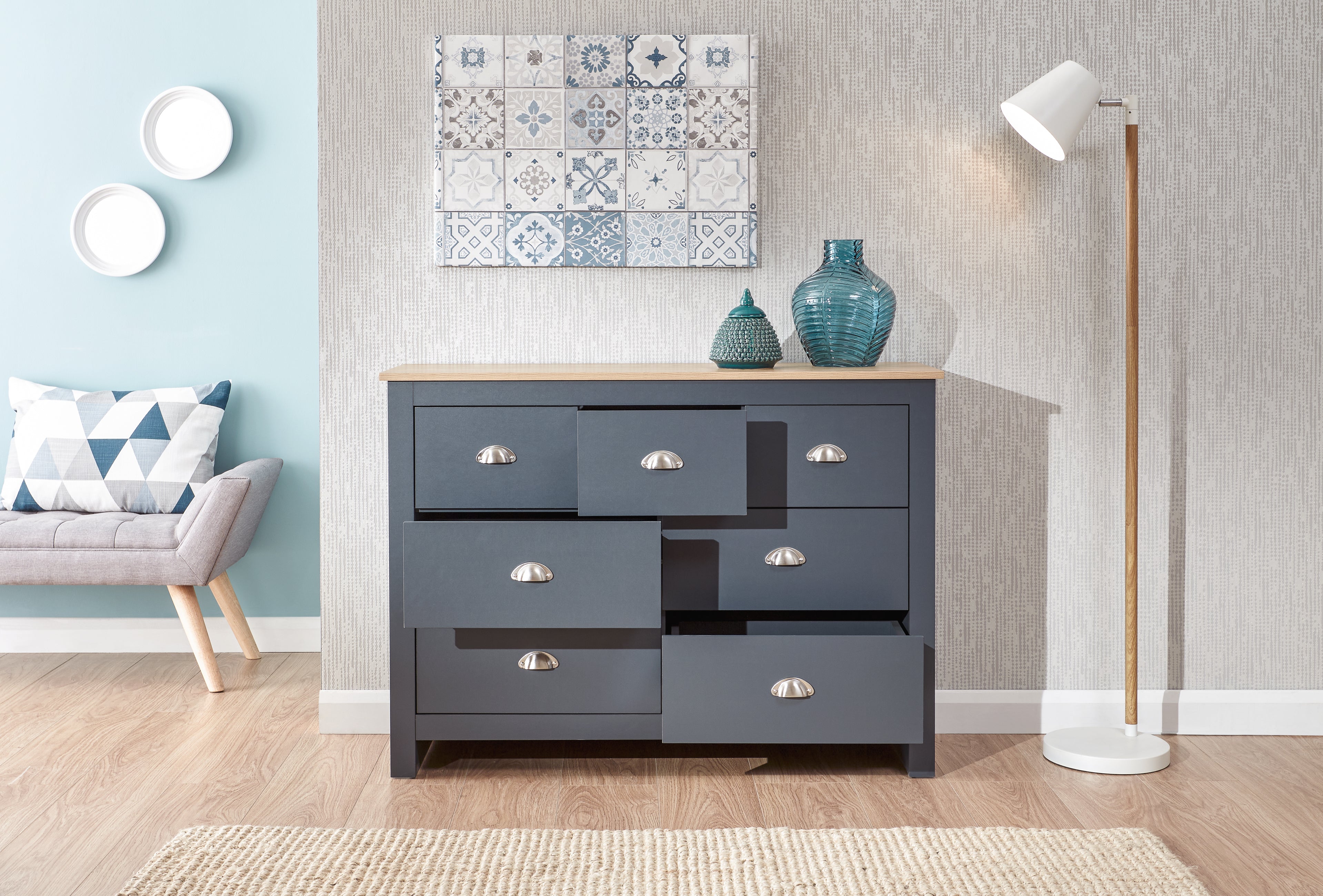 Lancaster Merchants Chest Slate Blue – GFW, view 3
