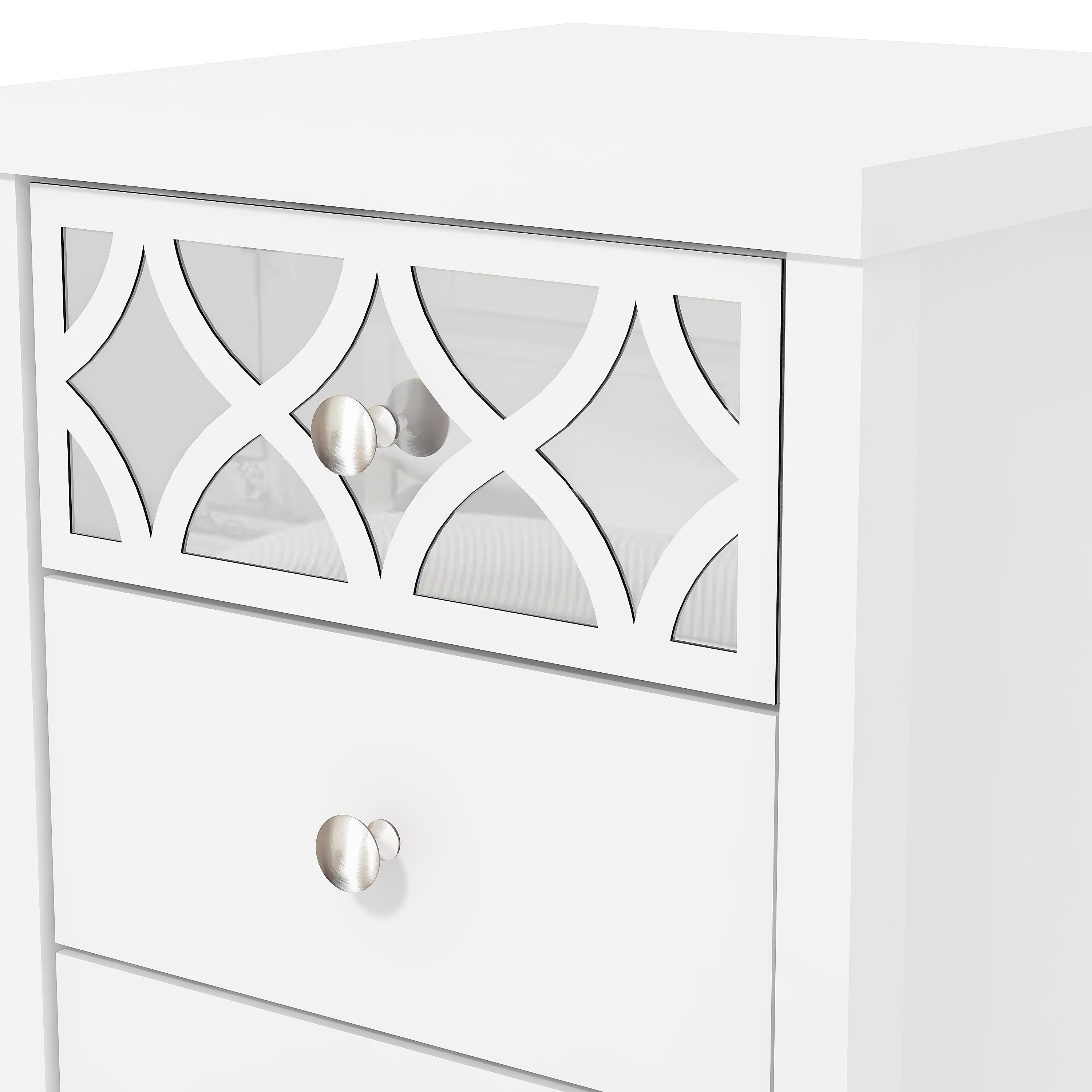 Arianna 3 Drawer Bedside Table – White