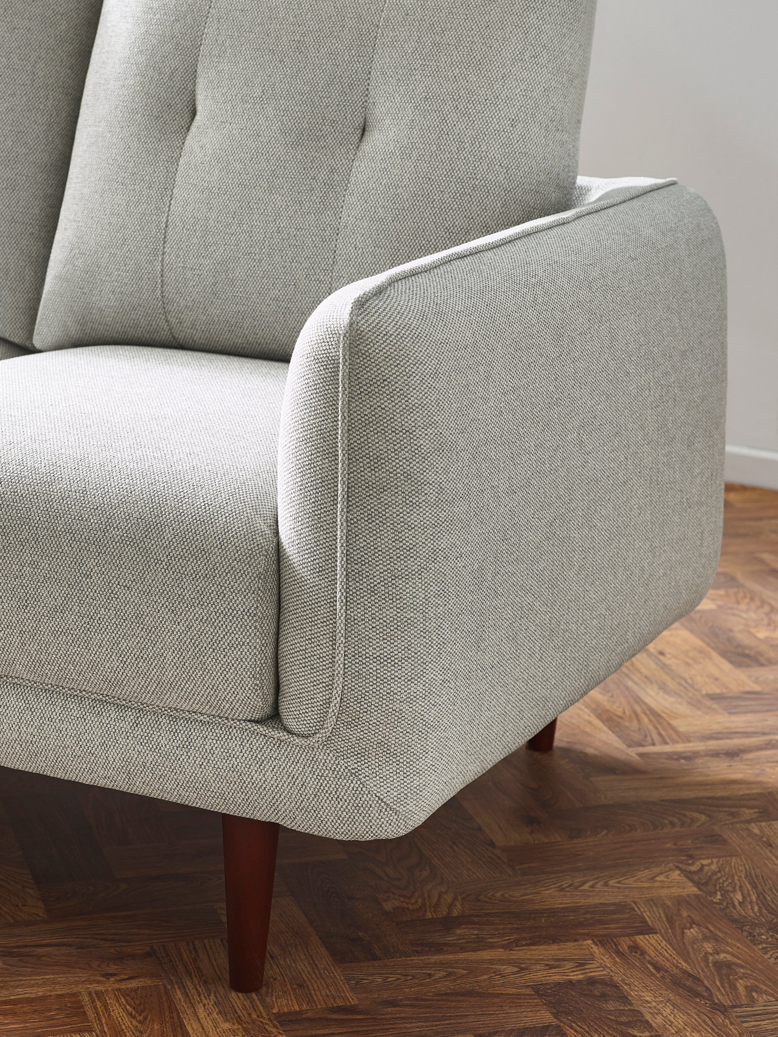 Remy 3 Seater Light Grey Fabric Sofa – Julian Bowen, view 5