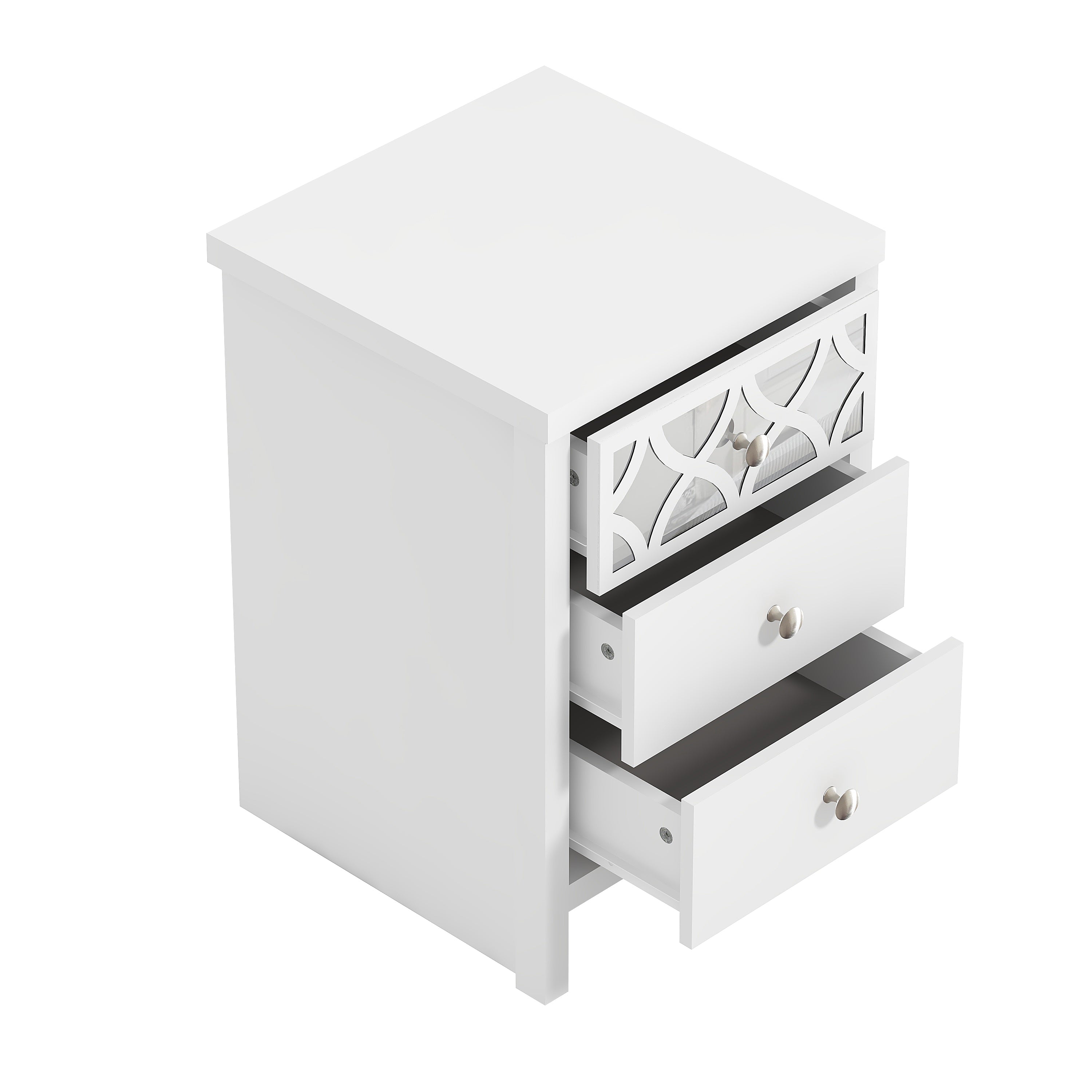 Arianna 3 Drawer Bedside Table – White