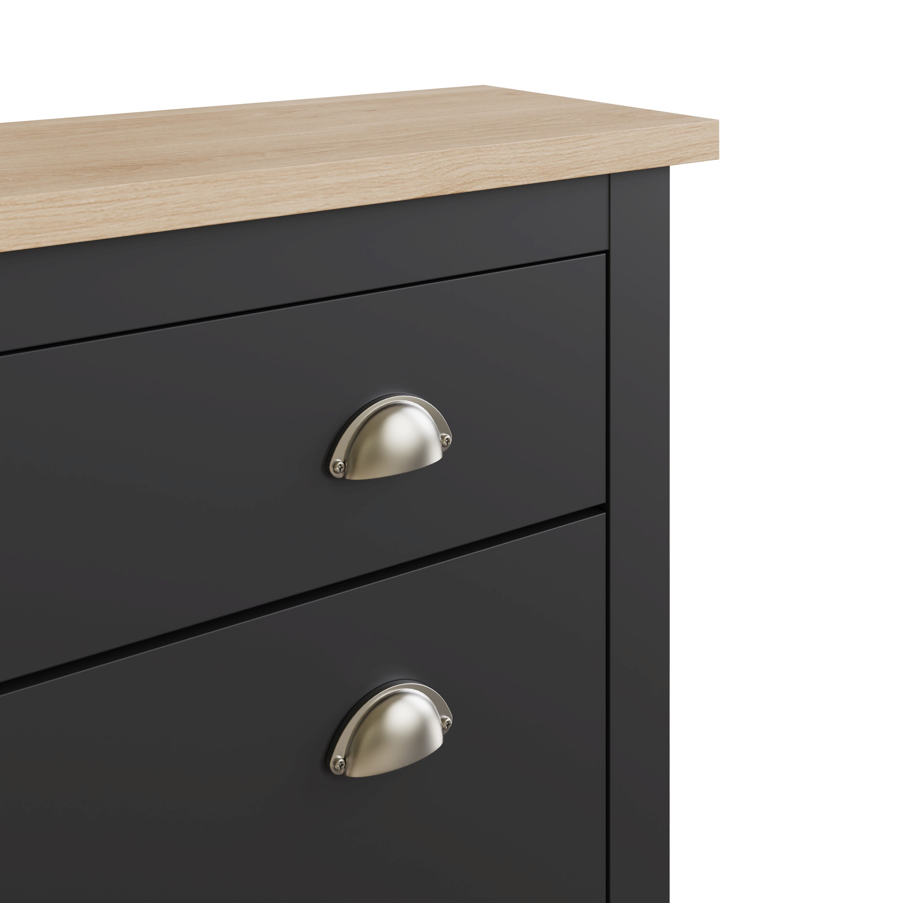 Lancaster 2Dr 1Drw Shoe Cabinet Black – GFW, view 6