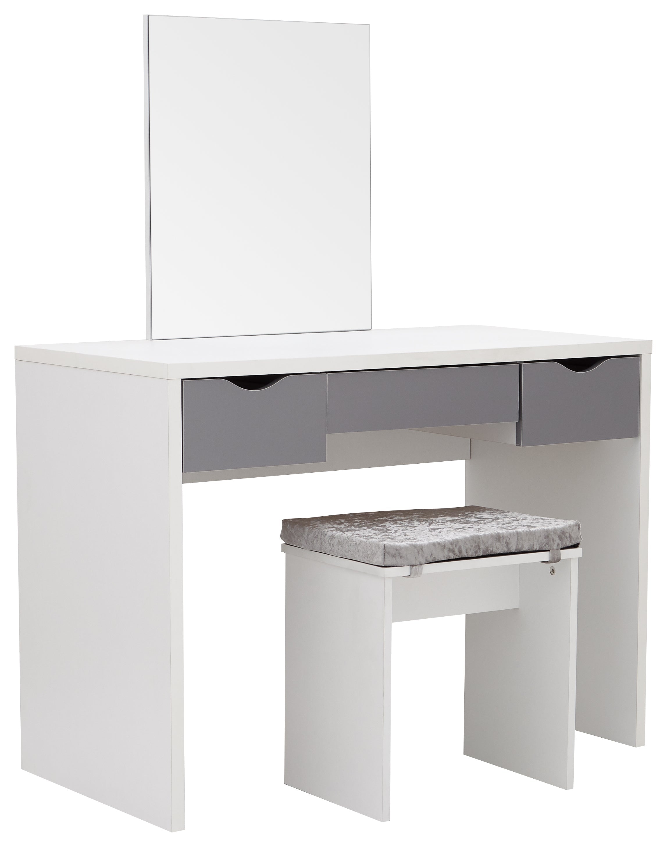 Elizabeth Dressing Table Set – White & Grey