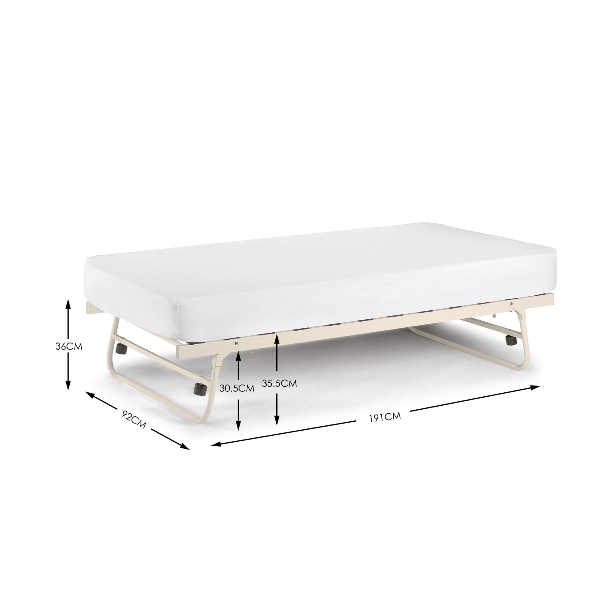 Versailles Underbed/Trundle Bed - Stone White – Julian Bowen, view 4