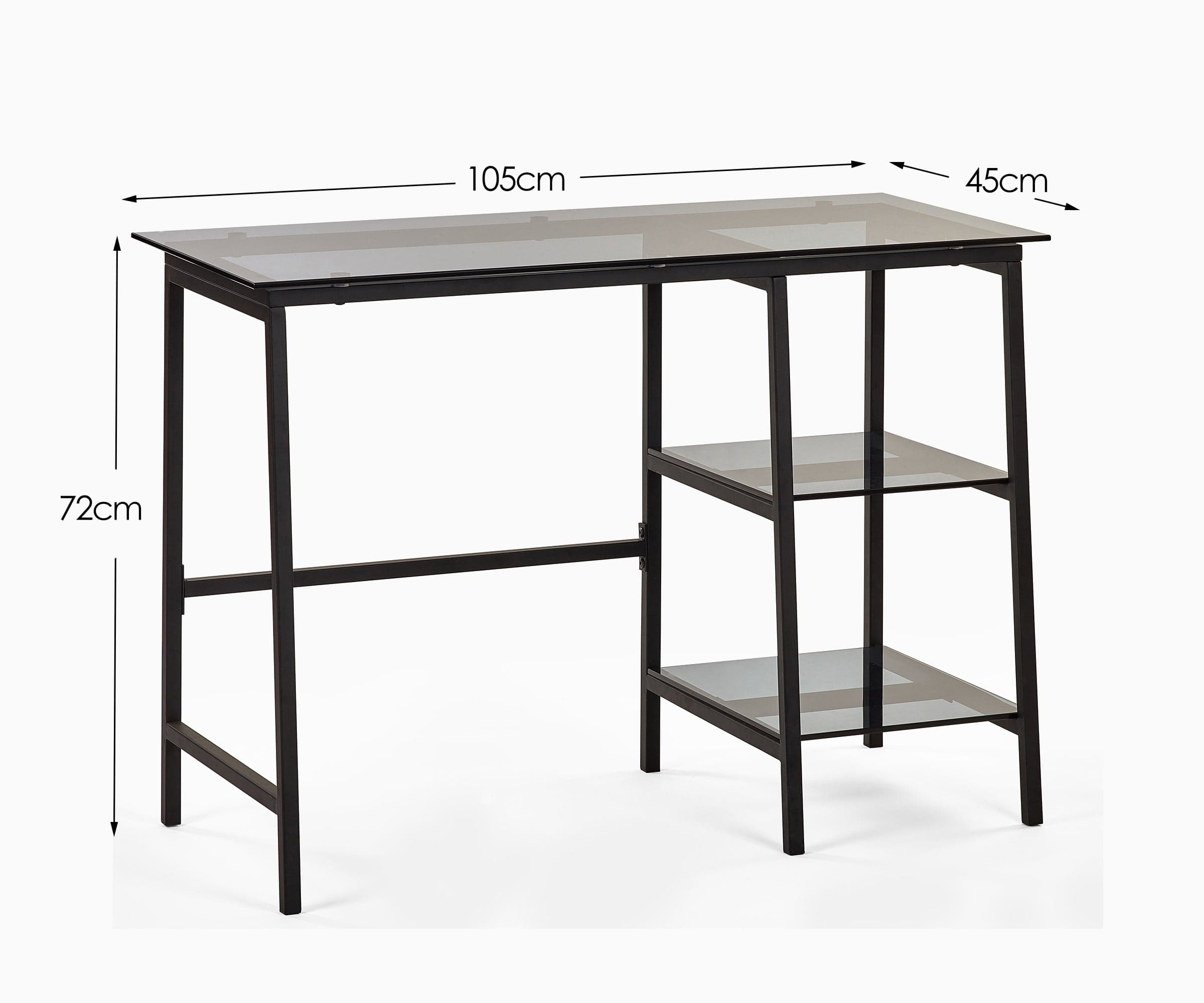 Chicago Desk Smoked Glass – Julian Bowen, view 4