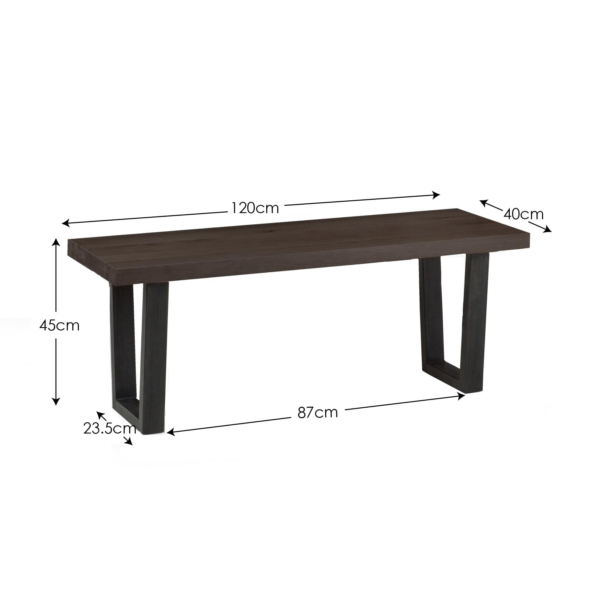 Brooklyn Bench - Dark Oak – Julian Bowen, view 3