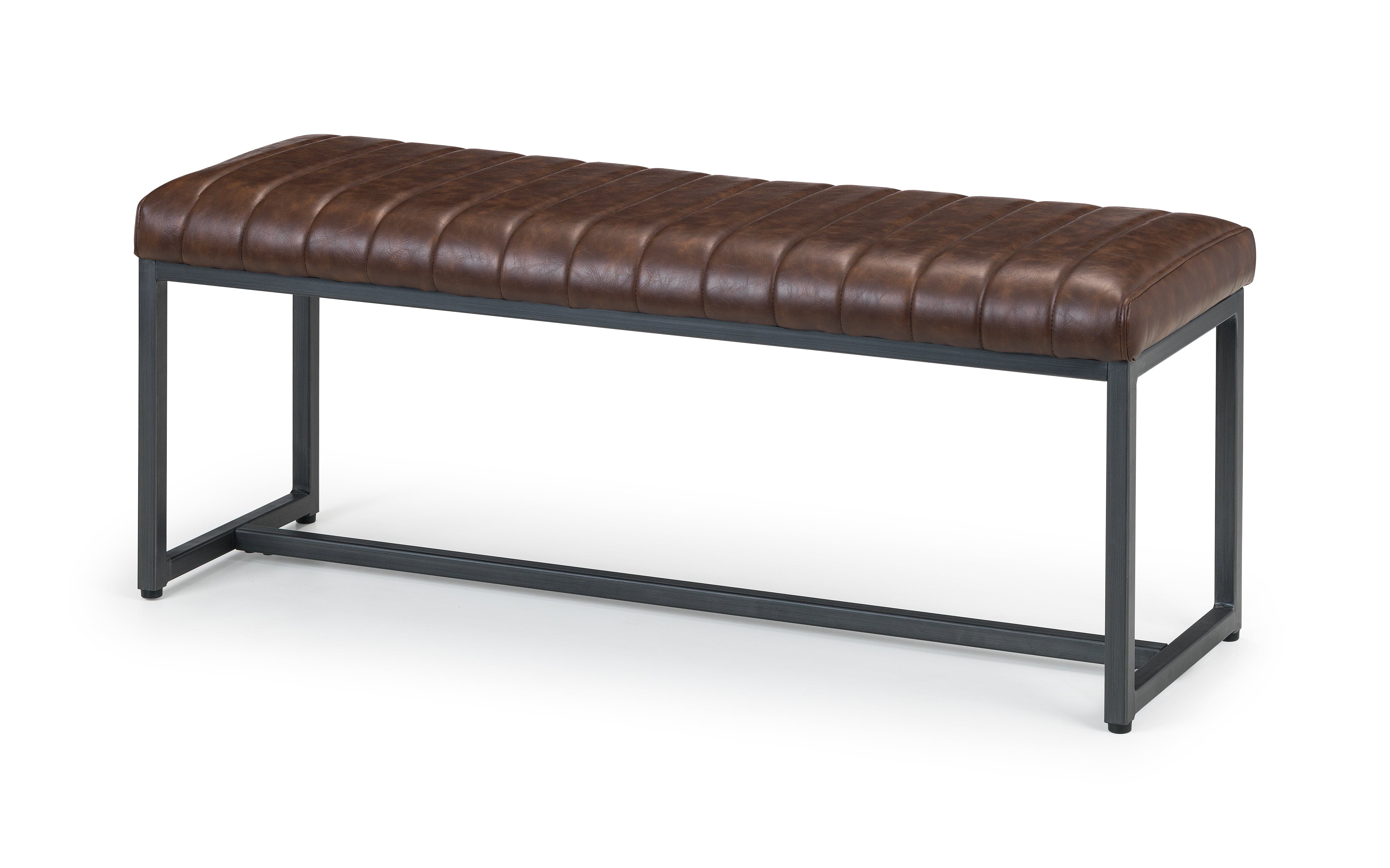 Brooklyn Upholstered Bench - Brown – Julian Bowen