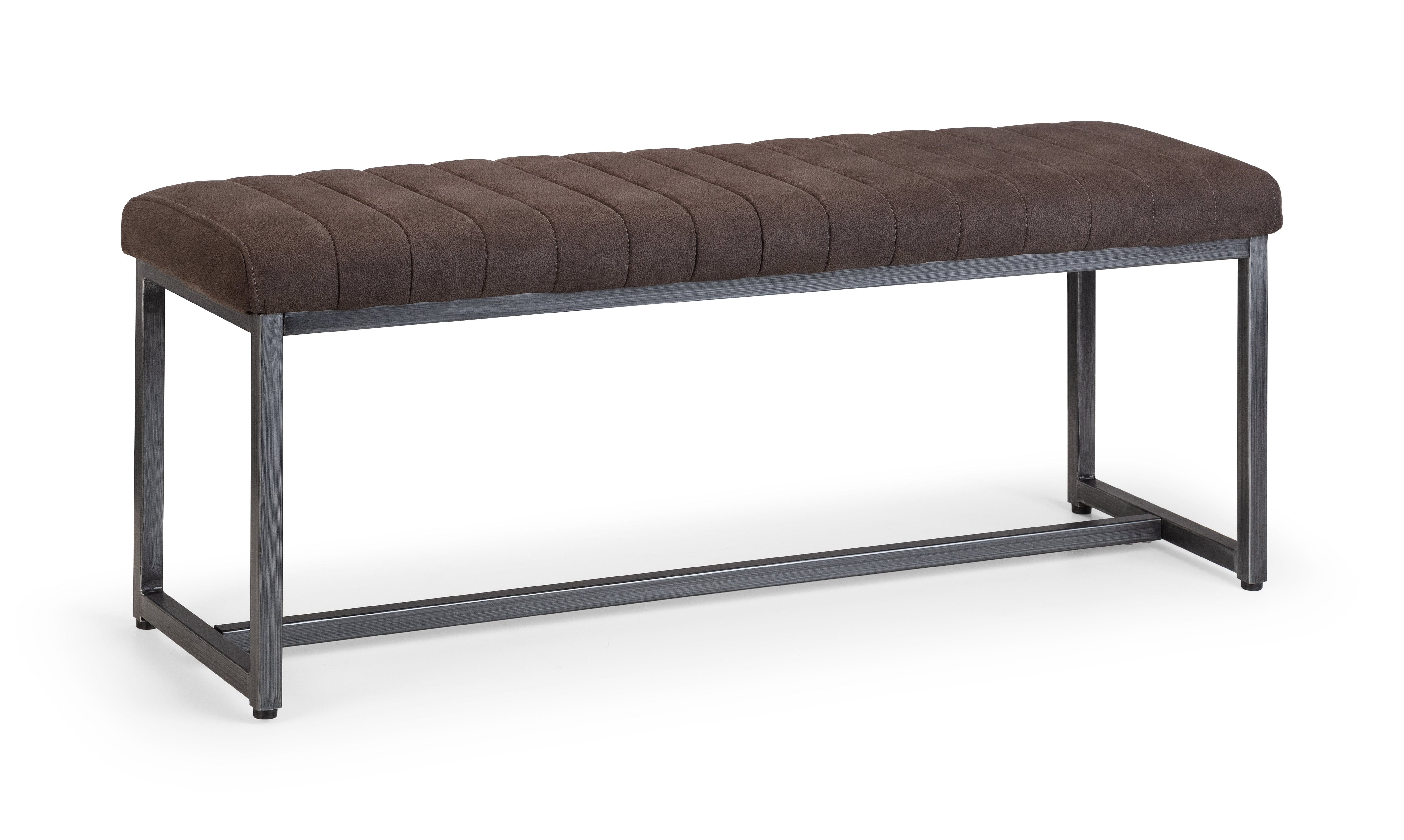 Brooklyn Upholstered Bench - Charcoal – Julian Bowen