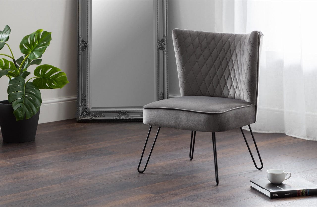 Julian Bowen Dining Chair Lisbon Chair - Grey Bed Kings